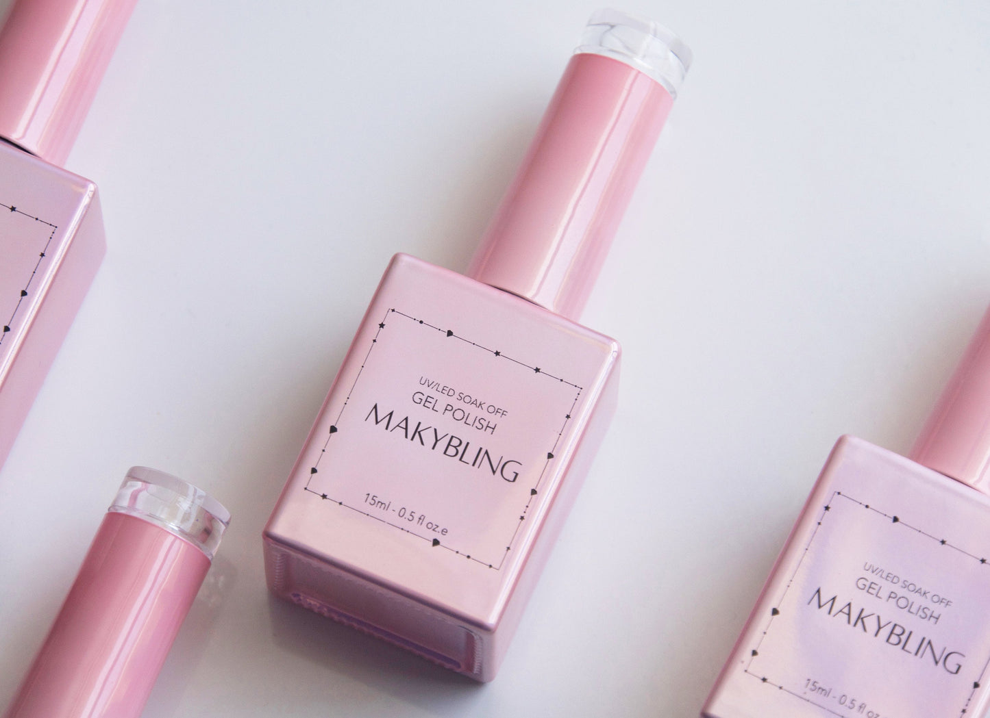 15ml Misty Rose Gel polish/ Flamingo Pink Solid color Nails/ Pastel Salmon Light nude Pink Soak off UV/Led Gel polish Manicure -Makybling