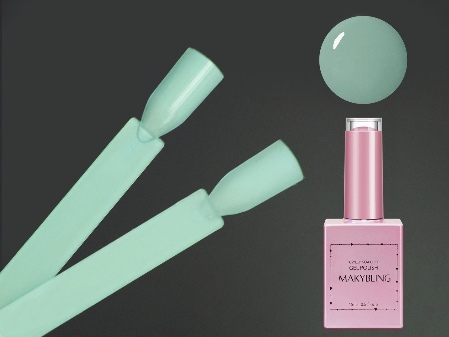 15ml Dark Sea Green Gel polish/ Creamy Mint Pistachio Solid color Nails/ Aquamarine Soak off UV/Led Gel polish Manicure Pedicure