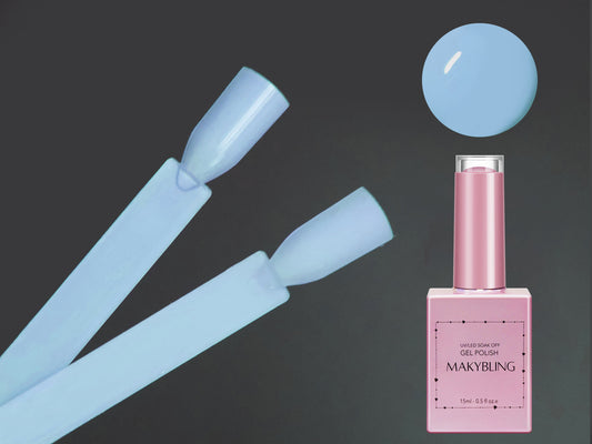 15ml Light Blue Gel polish/ Sky Blue Pure Solid color Nails/ Pastel Baby blue Soak off UV/Led Gel polish Manicure Pedicure