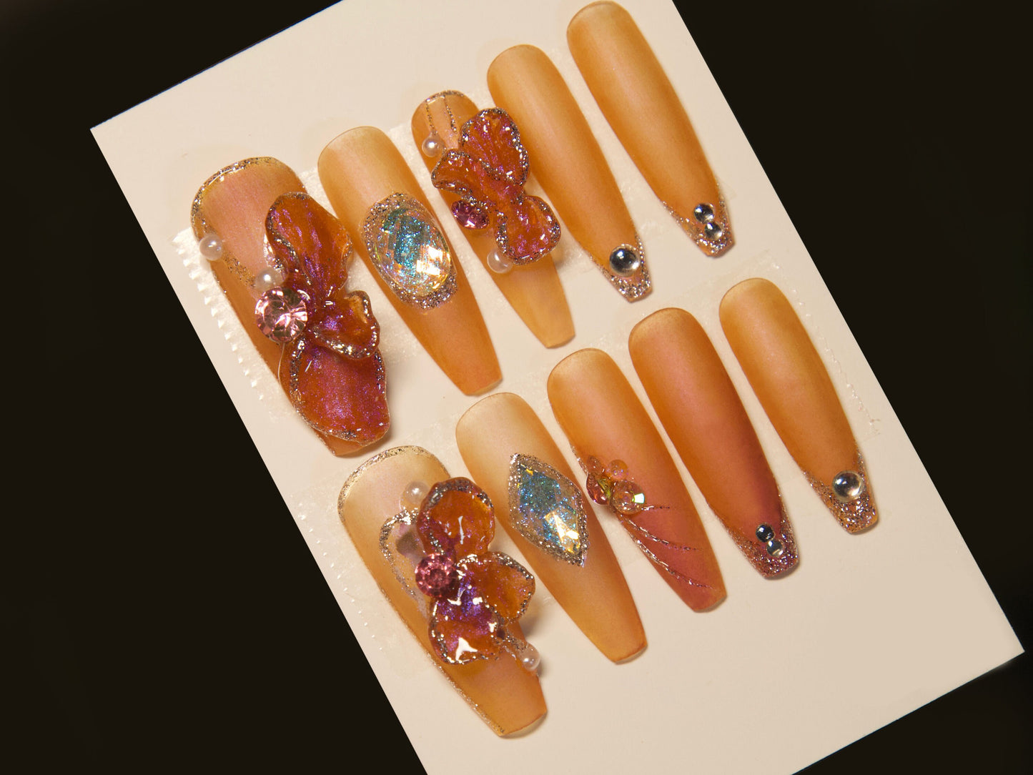 Mixed Rhinestones caviar Beads nail art decal/ 3D Gemstones nail Decals