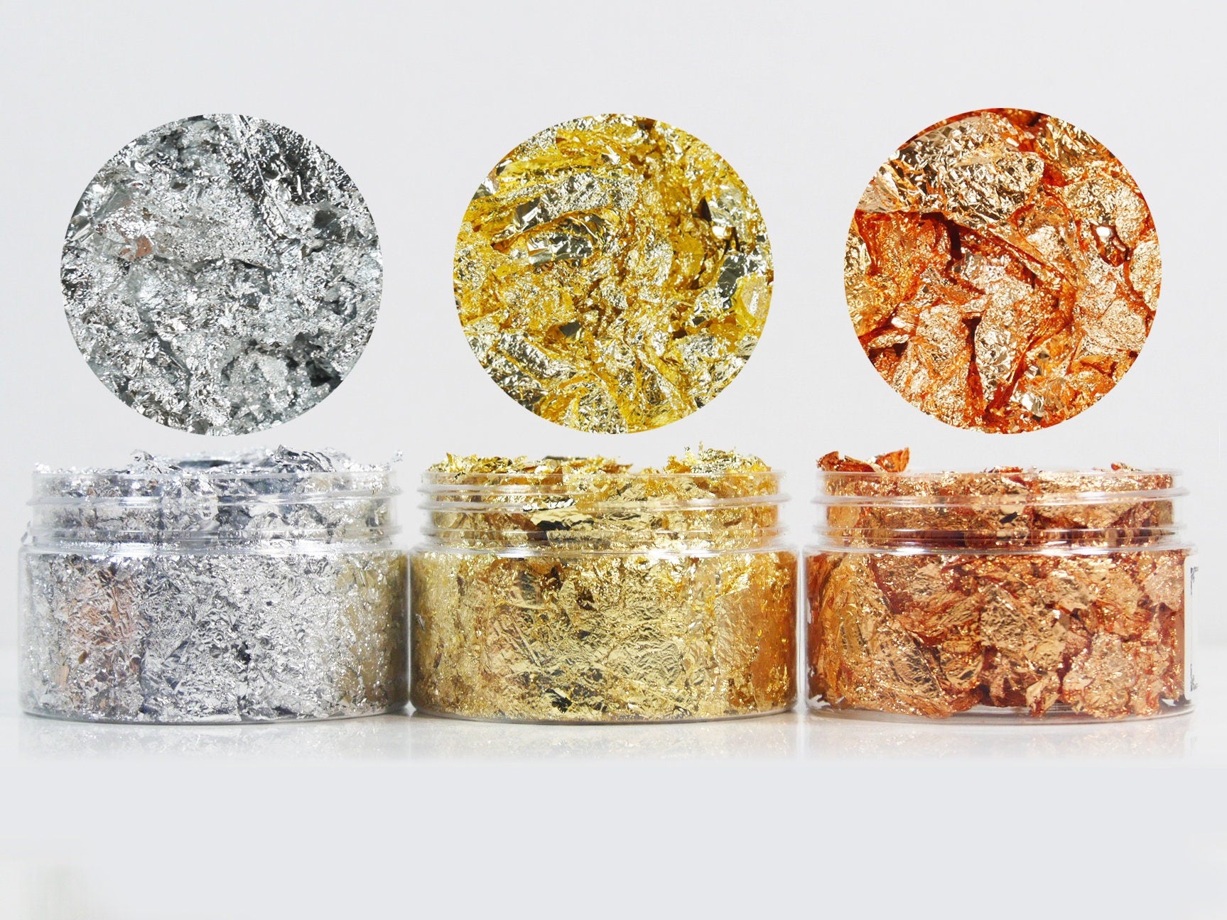 Metallic Foil Flakes for Nail,Resin, Crafts, Painting/ Thin Gold, Silver, Cooper Leaf Foils Paper Nail Art Design Decorating Supply