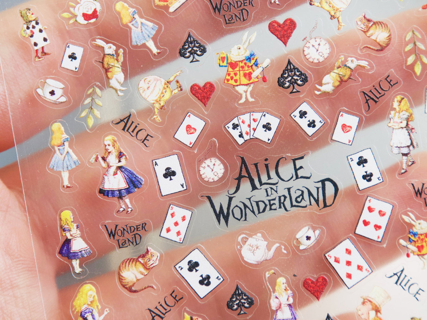 Alice's Adventures in Wonderland Nail Art Sticker/ Alice Rabbit DIY Tips Stickers/mini sticker/ peel off sticker /fairy tale sticker