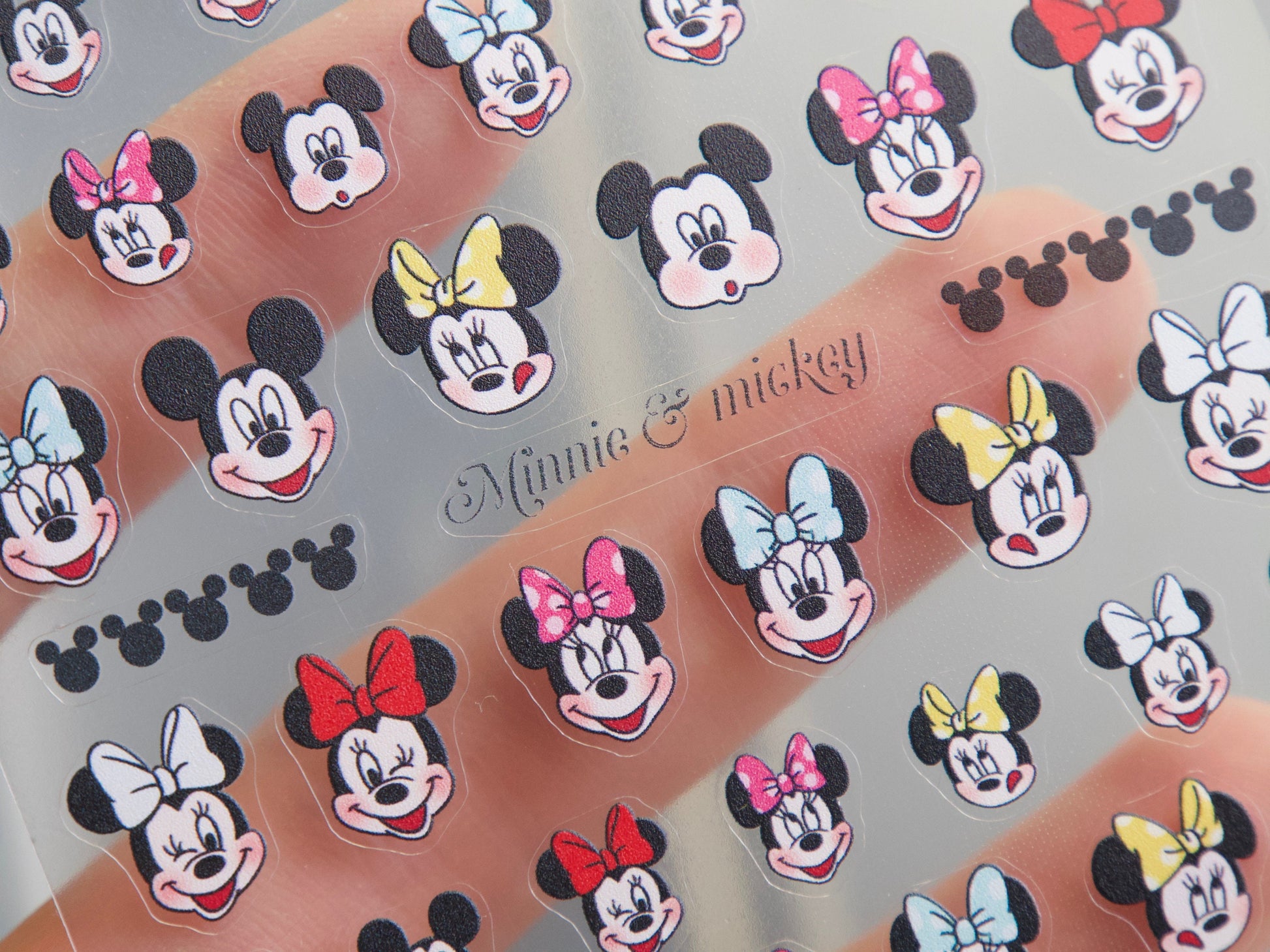 Mickey Mouse Minnie Mouse Ear Nail Decals/Disney Theme nail sticker/Pro Ultra Thin Mouse Head Self Adhesive Decals/ Cartoon Miniature