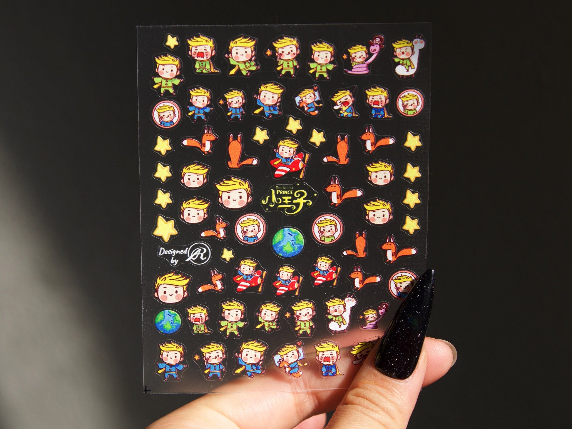 The Little Prince Nail Sticker/Chibi Theme nail Decals/Pro Ultra Thin Prince Fox Novella Peel off Stickers/ Miniature Nail Decals