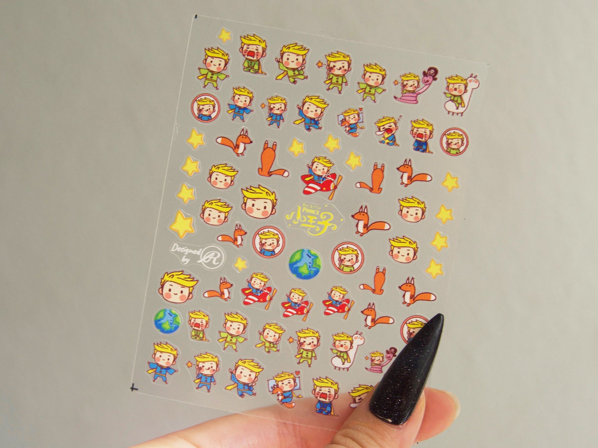 The Little Prince Nail Sticker/Chibi Theme nail Decals/Pro Ultra Thin Prince Fox Novella Peel off Stickers/ Miniature Nail Decals