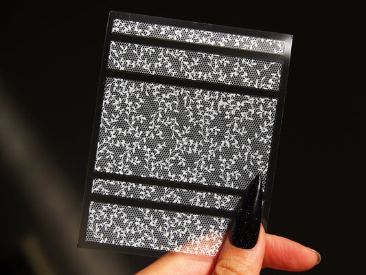 White Wheat ears Lace Nail Sticker/Vintage Style Exquisite Quipure Wedding Bride Lace Nails Decal Ultra thin Peel off Stencils
