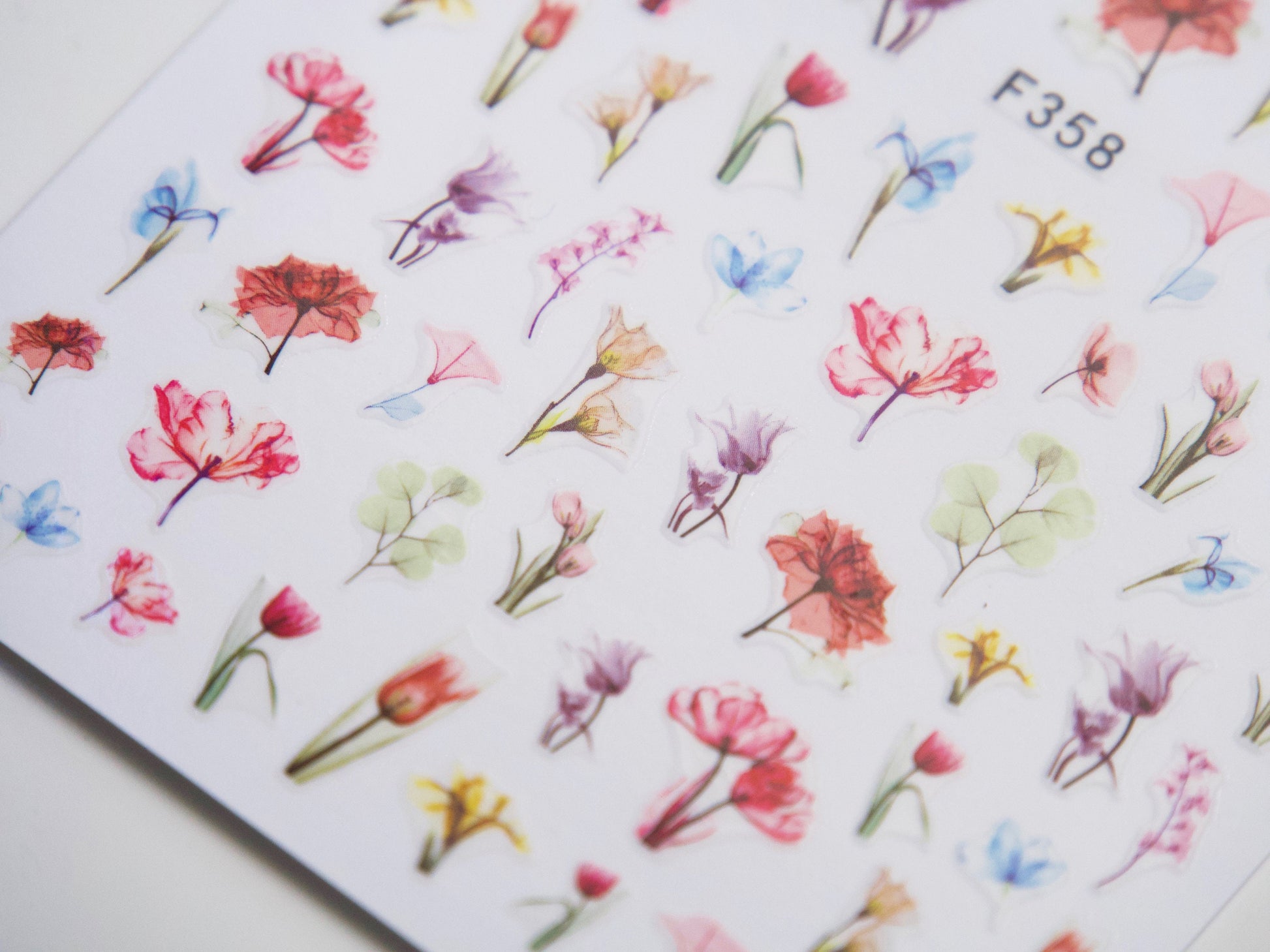 Floral Nail Art Sticker/ DIY Tips Guides Transfer Stickers/ Woodland flower Sticker/ UV gel nail polish manicure stencil