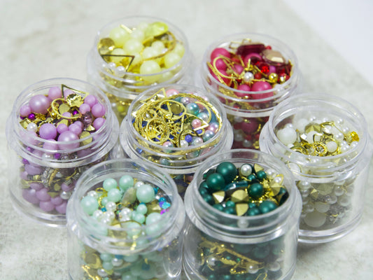 Mixed Pearls Opal Crystals decal/ Mocha Luminous Rhinestones studs 3D Gemstones Resin crafts&nails
