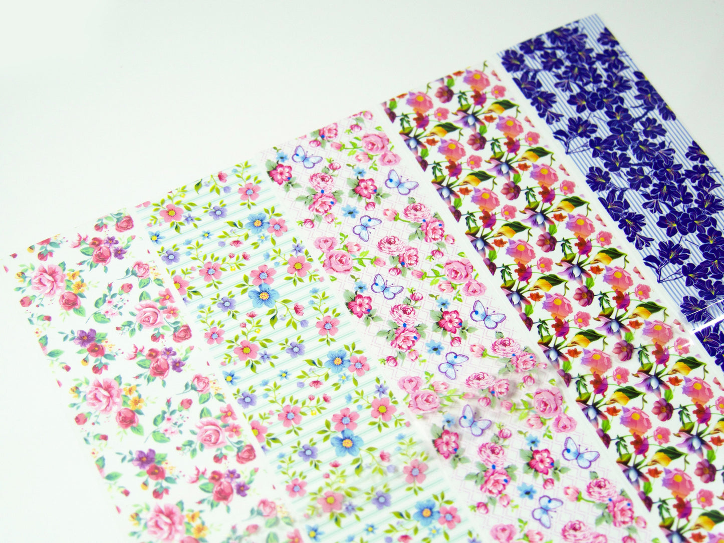 9pcs Flower garden Transfer Film Foil Nail Art Sticker Decal/ Floral Sakura Rose Peony DIY nail Films