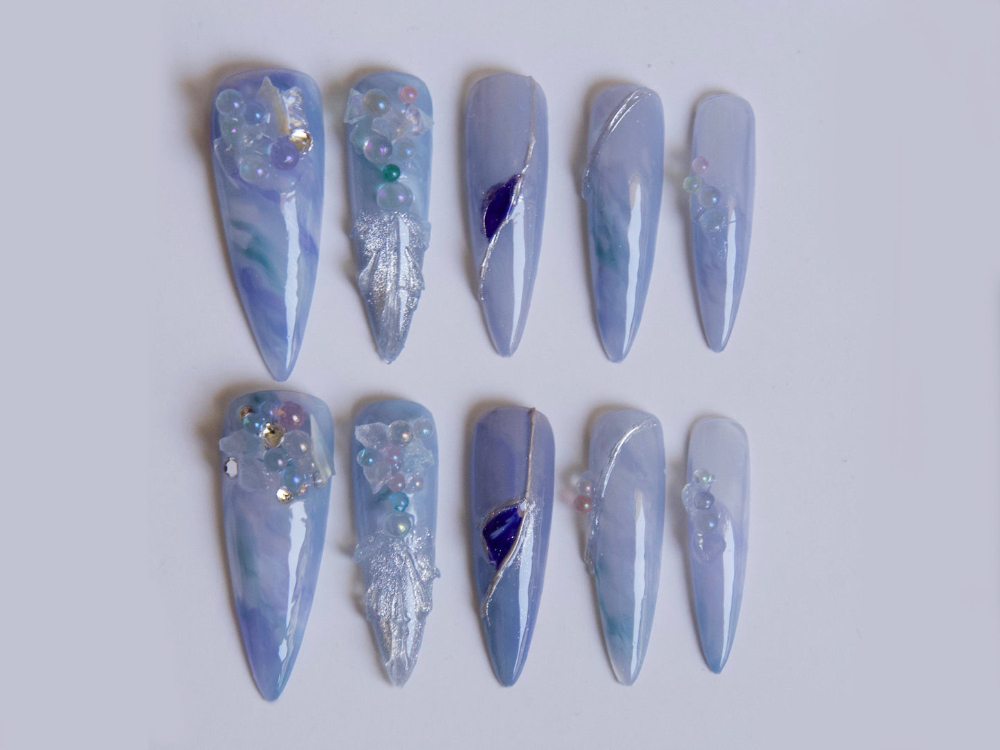 10g Broken Glass Irregular Stones for nail art/ Iridescent Clear Rocks/ Resin krafts Deco Embellishment Chips/ Vintage nail design