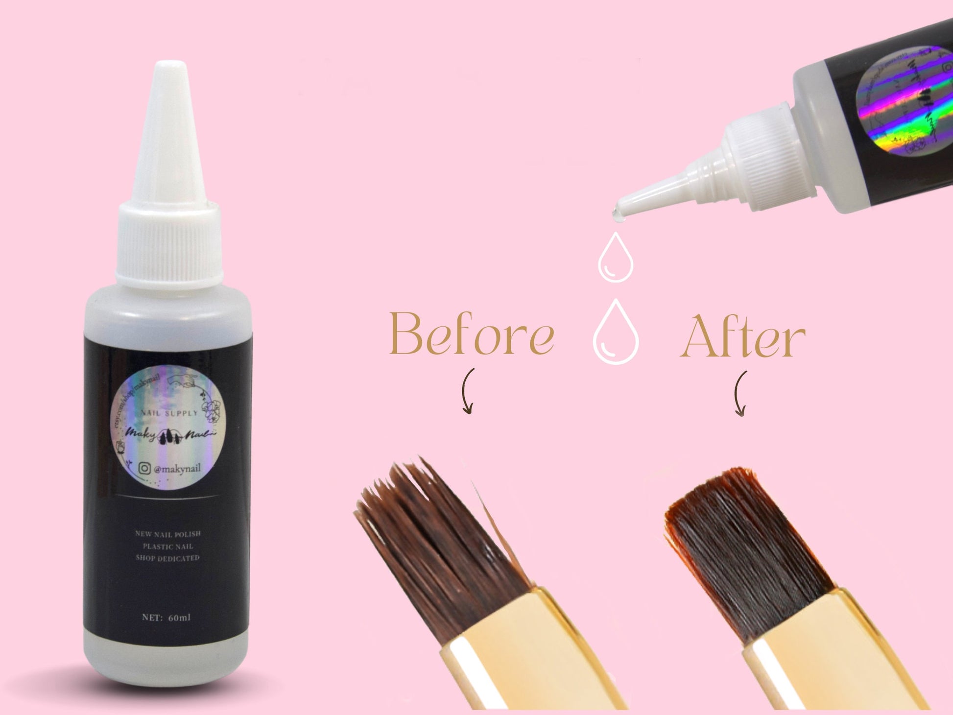 60ml Nail Brush cleaner jelly gel – MakyNailSupply