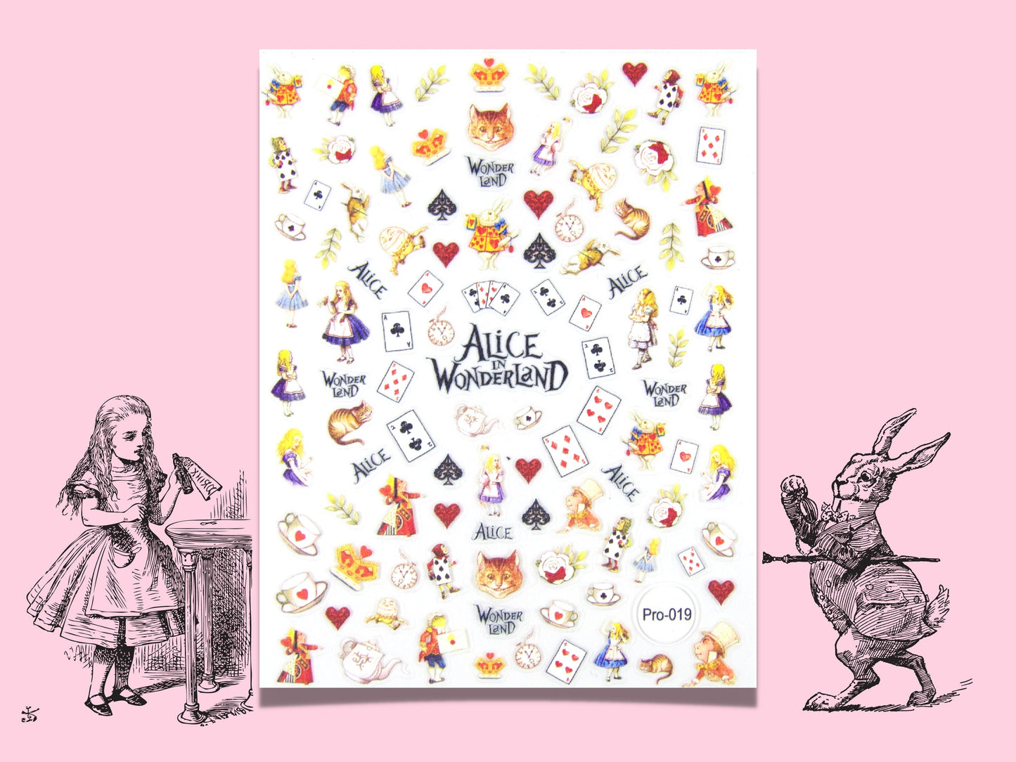 Alice's Adventures in Wonderland Nail Art Sticker/ Alice Rabbit DIY Tips Stickers/mini sticker/ peel off sticker /fairy tale sticker