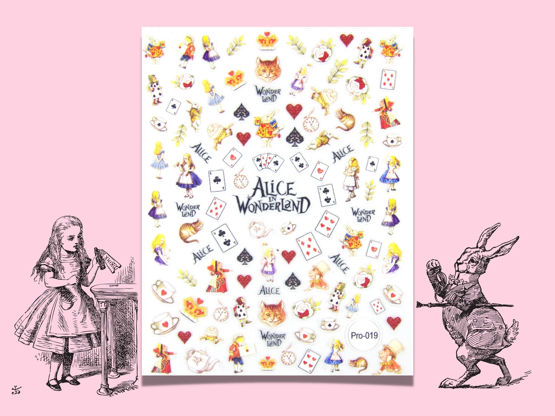 Alice's Adventures in Wonderland Nail Art Sticker/ Alice Rabbit DIY Tips Stickers/mini sticker/ peel off sticker /fairy tale sticker