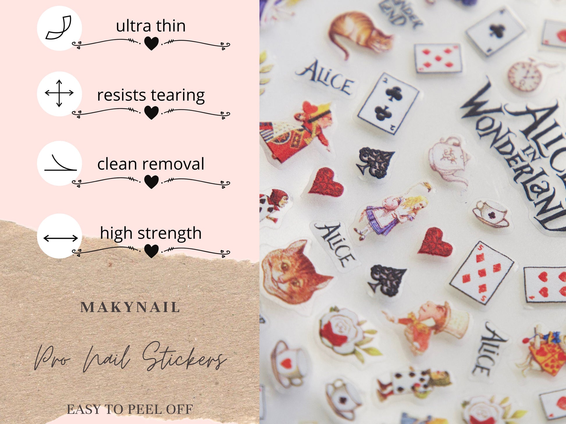 Alice's Adventures in Wonderland Nail Art Sticker/ Alice Rabbit DIY Tips Stickers/mini sticker/ peel off sticker /fairy tale sticker