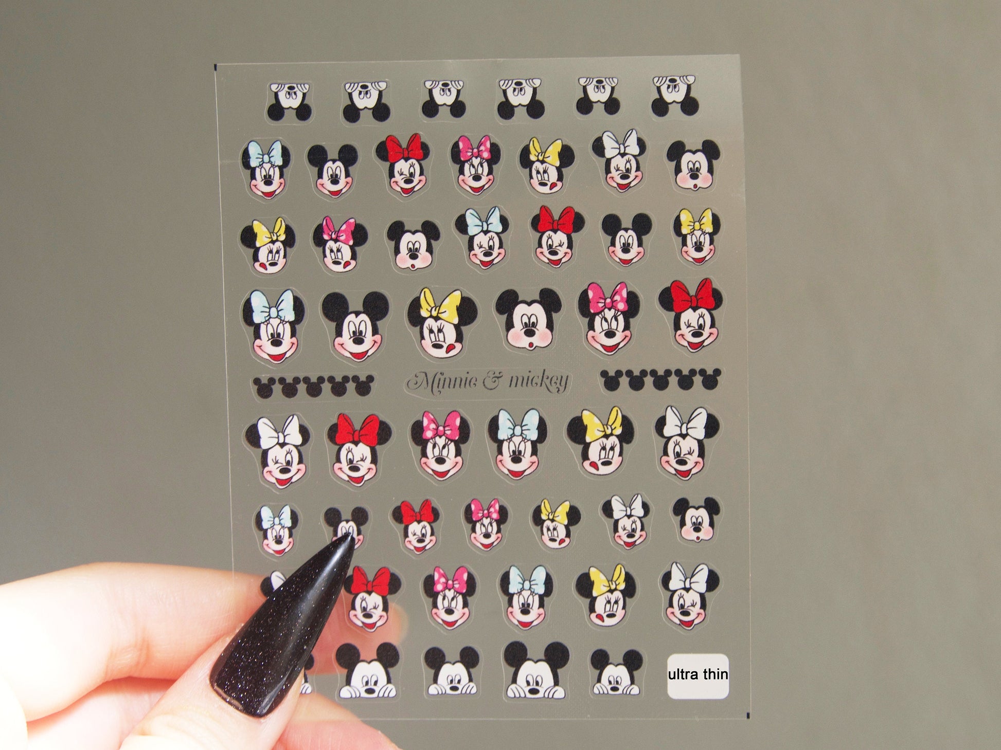 Mickey Mouse Minnie Mouse Ear Nail Decals/Disney Theme nail sticker/Pro Ultra Thin Mouse Head Self Adhesive Decals/ Cartoon Miniature