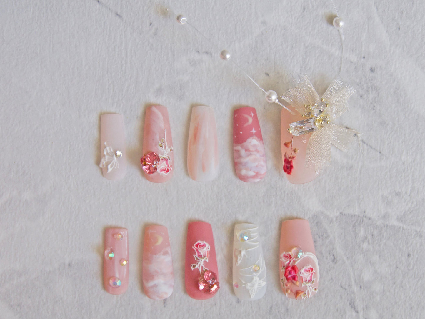 5D Flower Series Embossed nail sticker/Peel off 3D Floral Nail adhesive/ Rose Sakura Lace Lily Better no Hand painted Easy Nail art