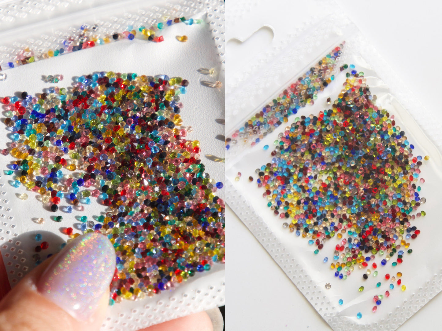 1440 pcs Culet Diamond crystal Nail Art glitter/ Microbead Clear AB stone Nail design art decoration rhinestones /Mini chatons