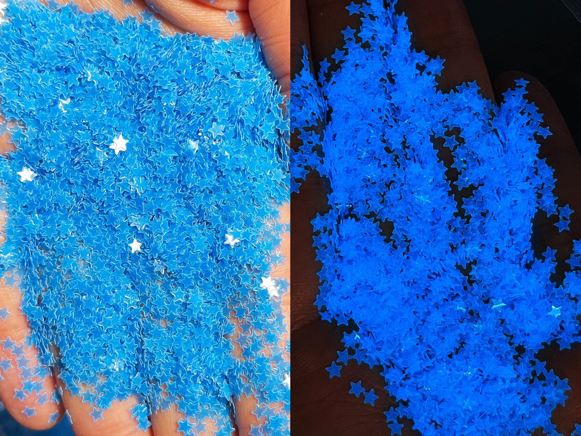 Noctilucent Nail Flakes/ Star Glow In The Dark Powder Fluorescent Luminescent Nail Art Pigment/ Glowing nail art flakes glitter