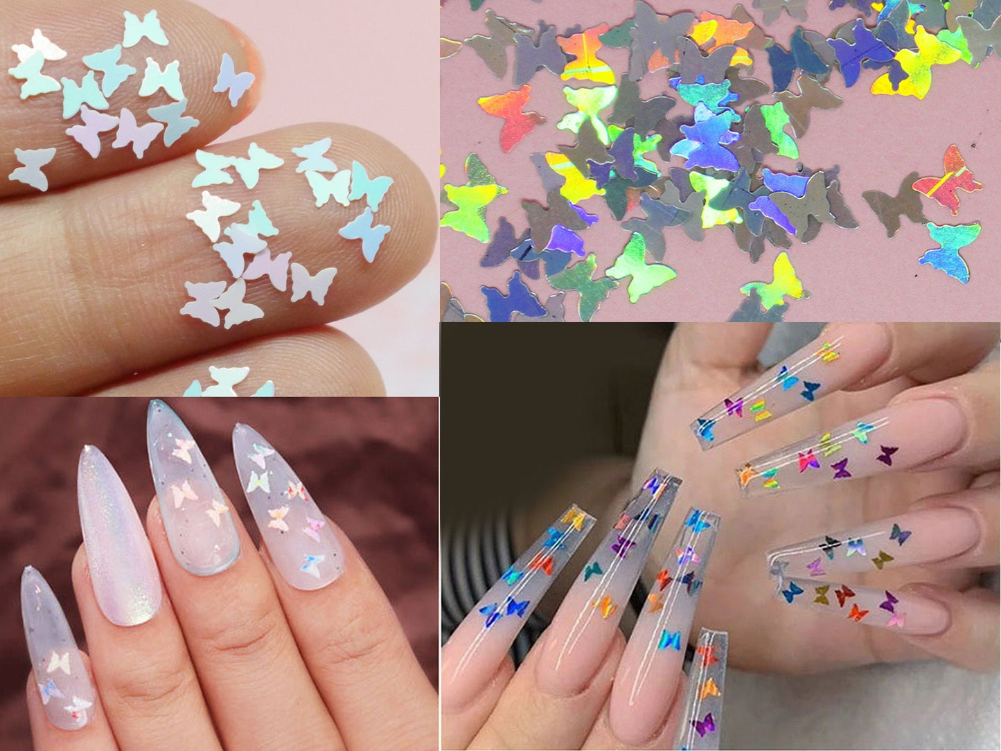 Halo Butterfly Glitter/ Nail Flakes DIY Laser Sequins/Fairy Tale rainbow starry butterfly nail polish UV gel supply/ resin crafts sequins
