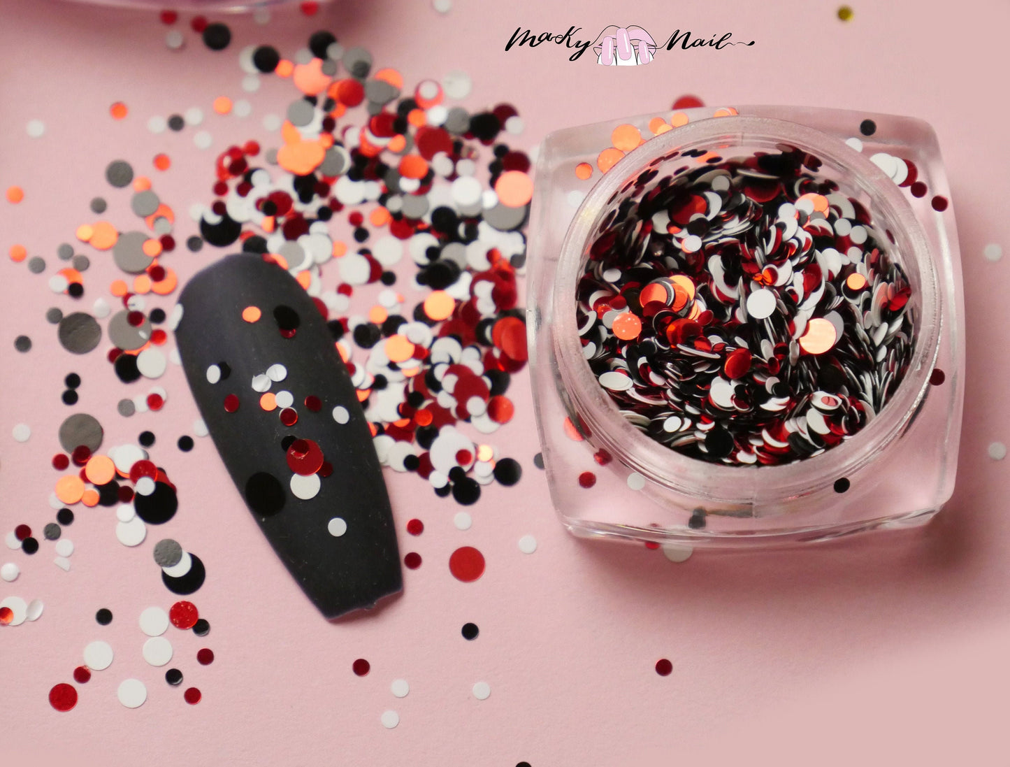 6 jars round Sequins/ Mix sized Rainbow Laser Sequins Nail Art glitter set/ Colorful DIY round flakes for UV resin uv gel nail design