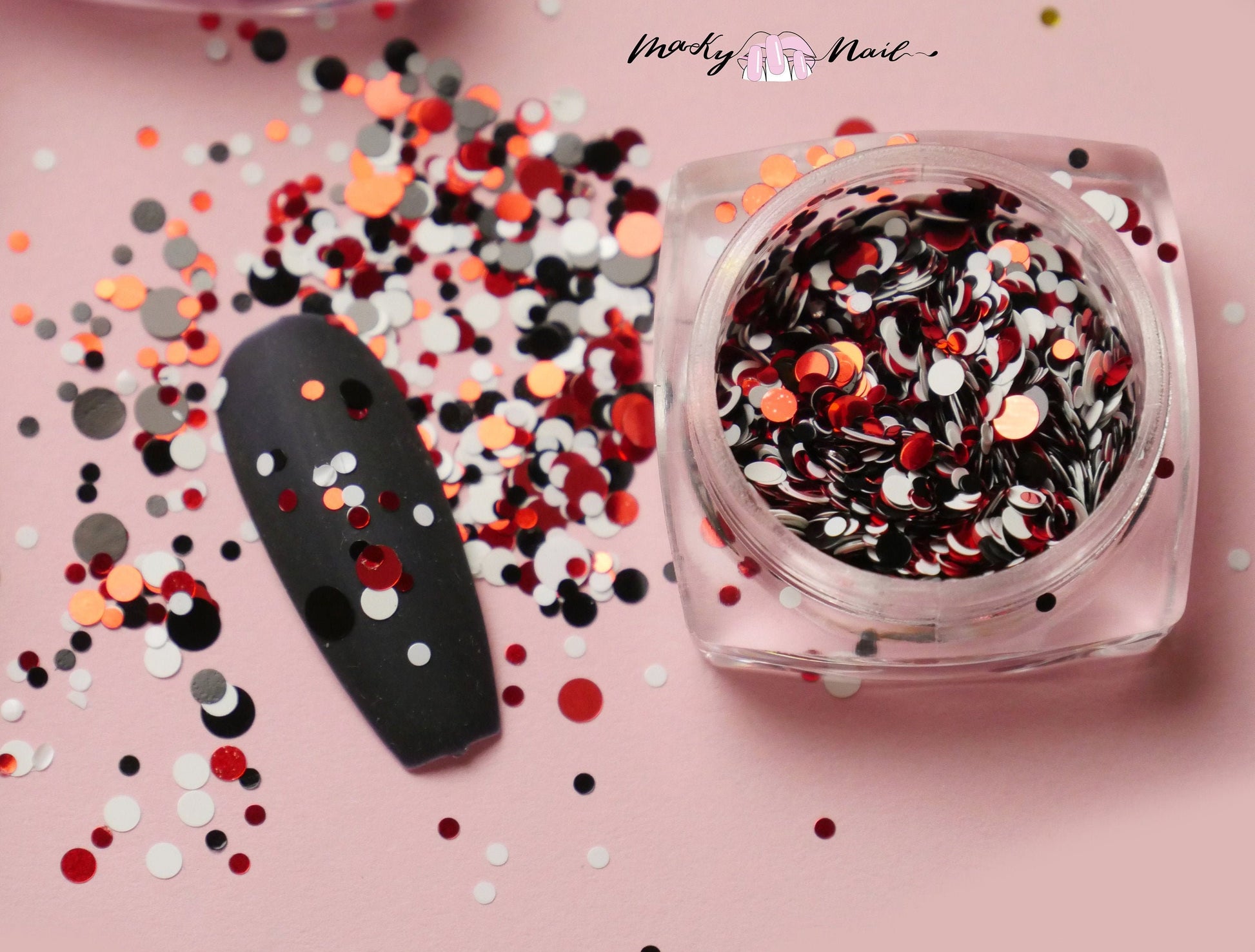 6 jars round Sequins/ Mix sized Rainbow Laser Sequins Nail Art glitter set/ Colorful DIY round flakes for UV resin uv gel nail design