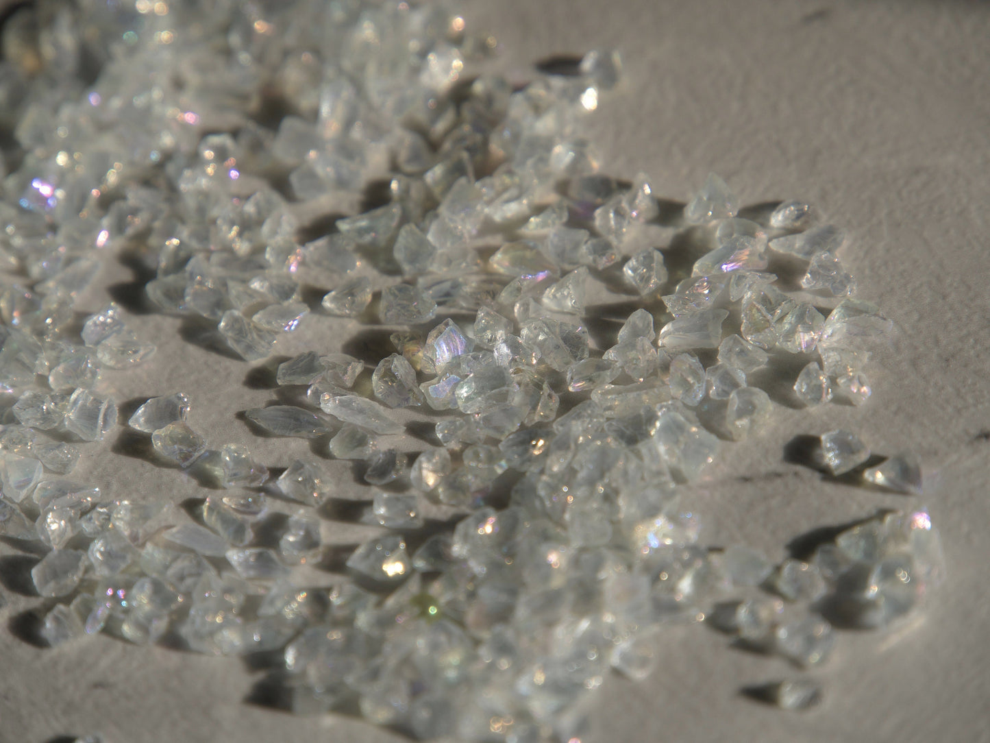 10g Broken Glass Irregular Stones for nail art/ Iridescent Clear Rocks