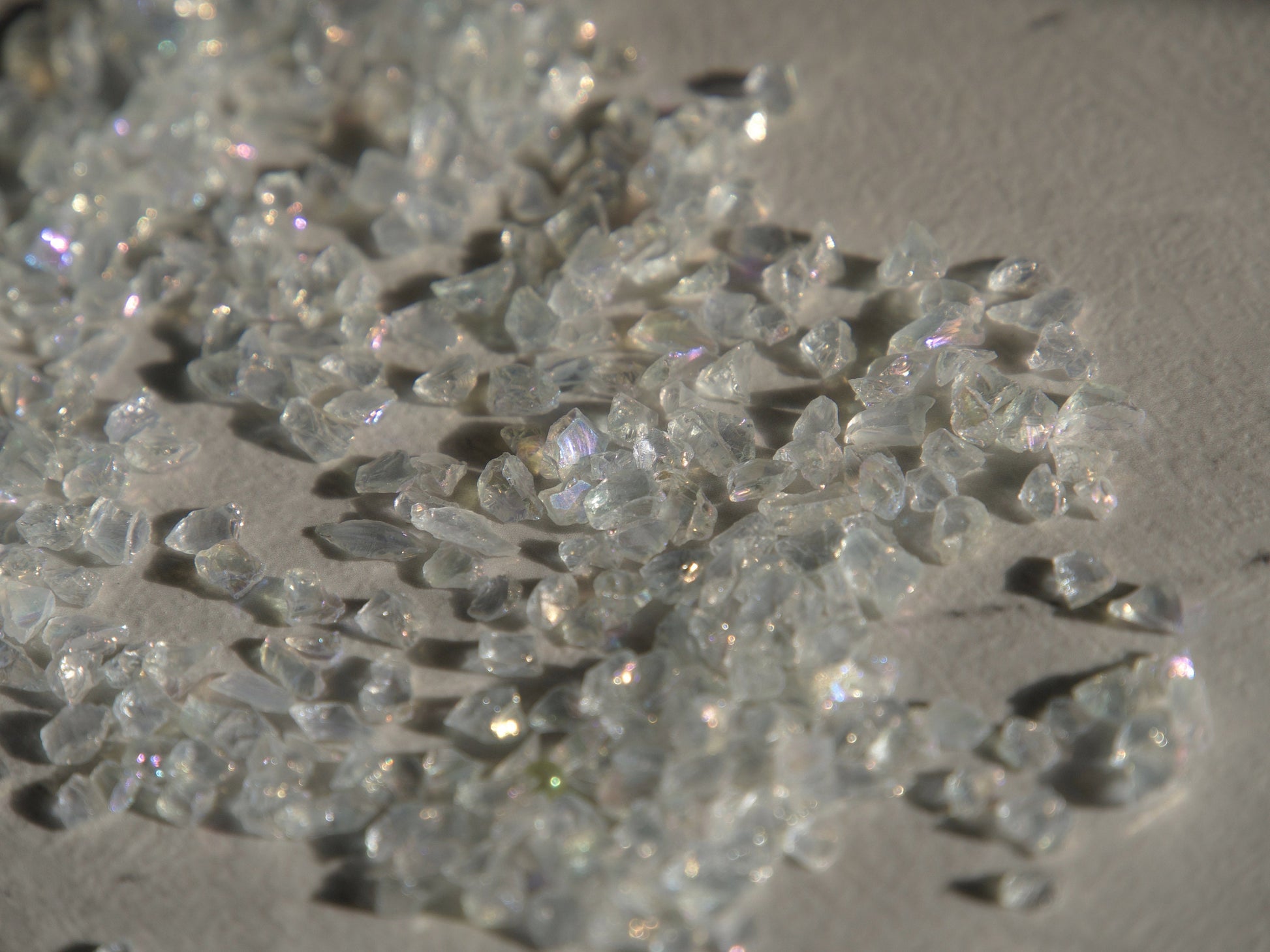 10g Broken Glass Irregular Stones for nail art/ Iridescent Clear Rocks