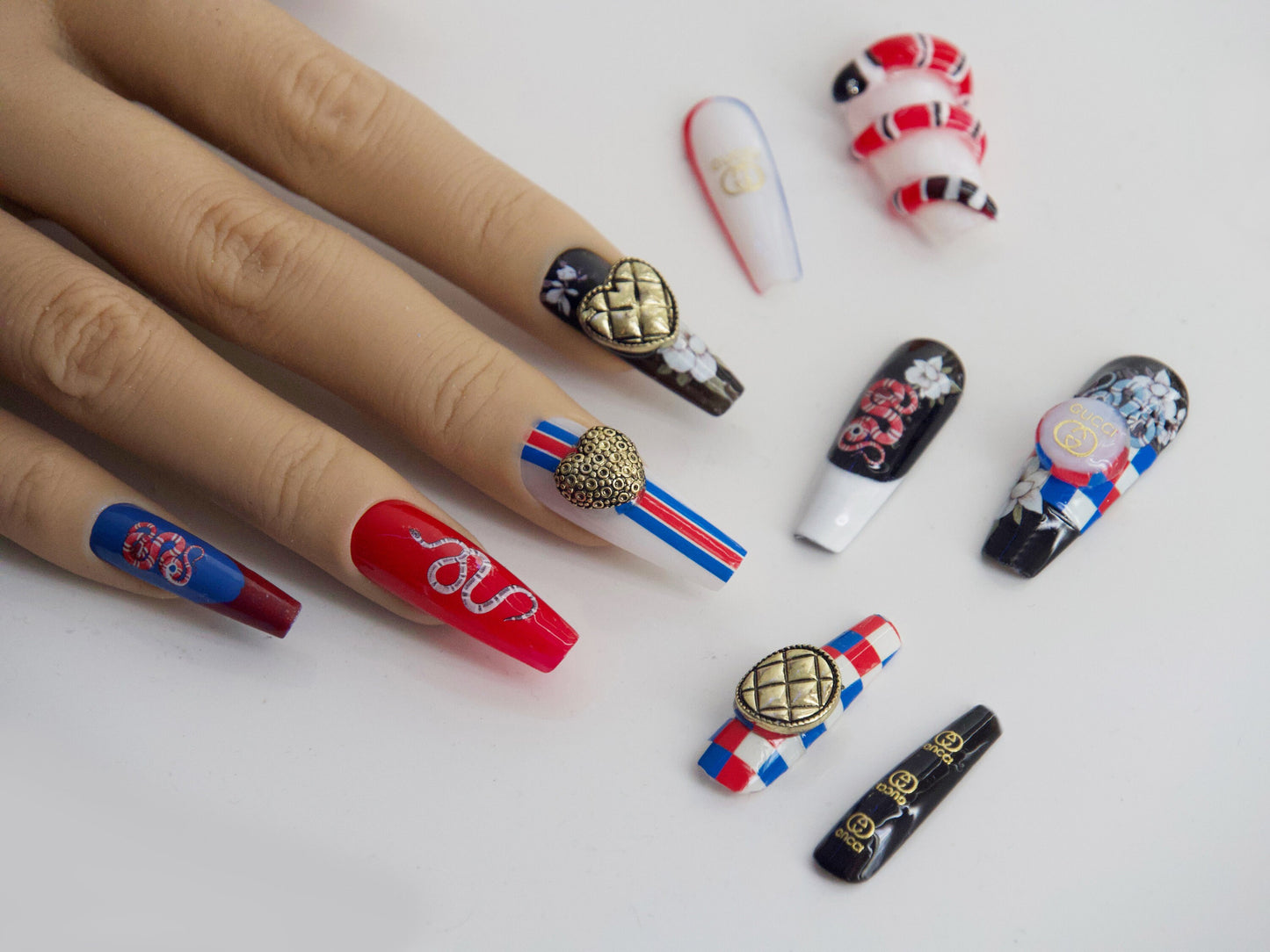 Snake Nail Stickers/ Rattlesnake Red Milk snake Ultra Thin Pro Totem 3D Nail Art Stickers Self Adhesive Decals Press on Nails Decal
