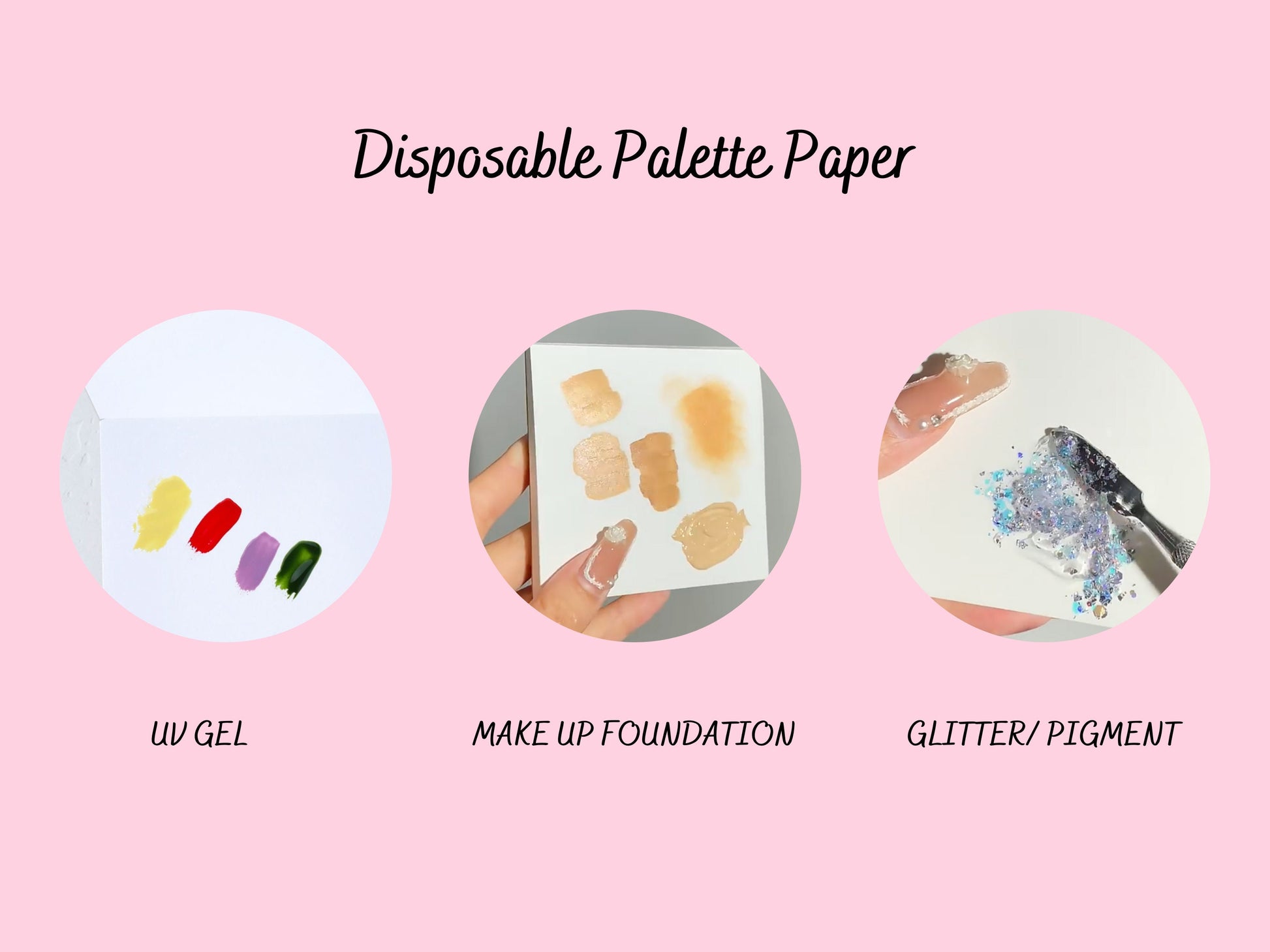 50pcs Waterproof Disposable Palette Color Blending Paper/ Colors Mixing Drawing Paint UV gel Makeup Foundation Glitter pigment mix paper