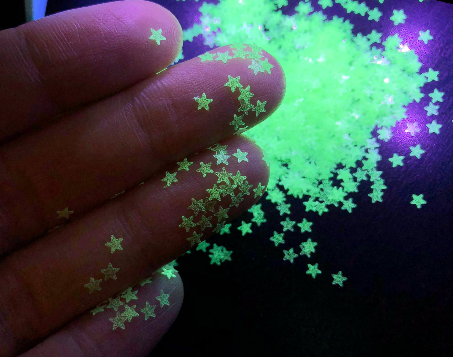 Noctilucent Nail Flakes/ Star Glow In The Dark Powder Fluorescent Luminescent Nail Art Pigment/ Glowing nail art flakes glitter