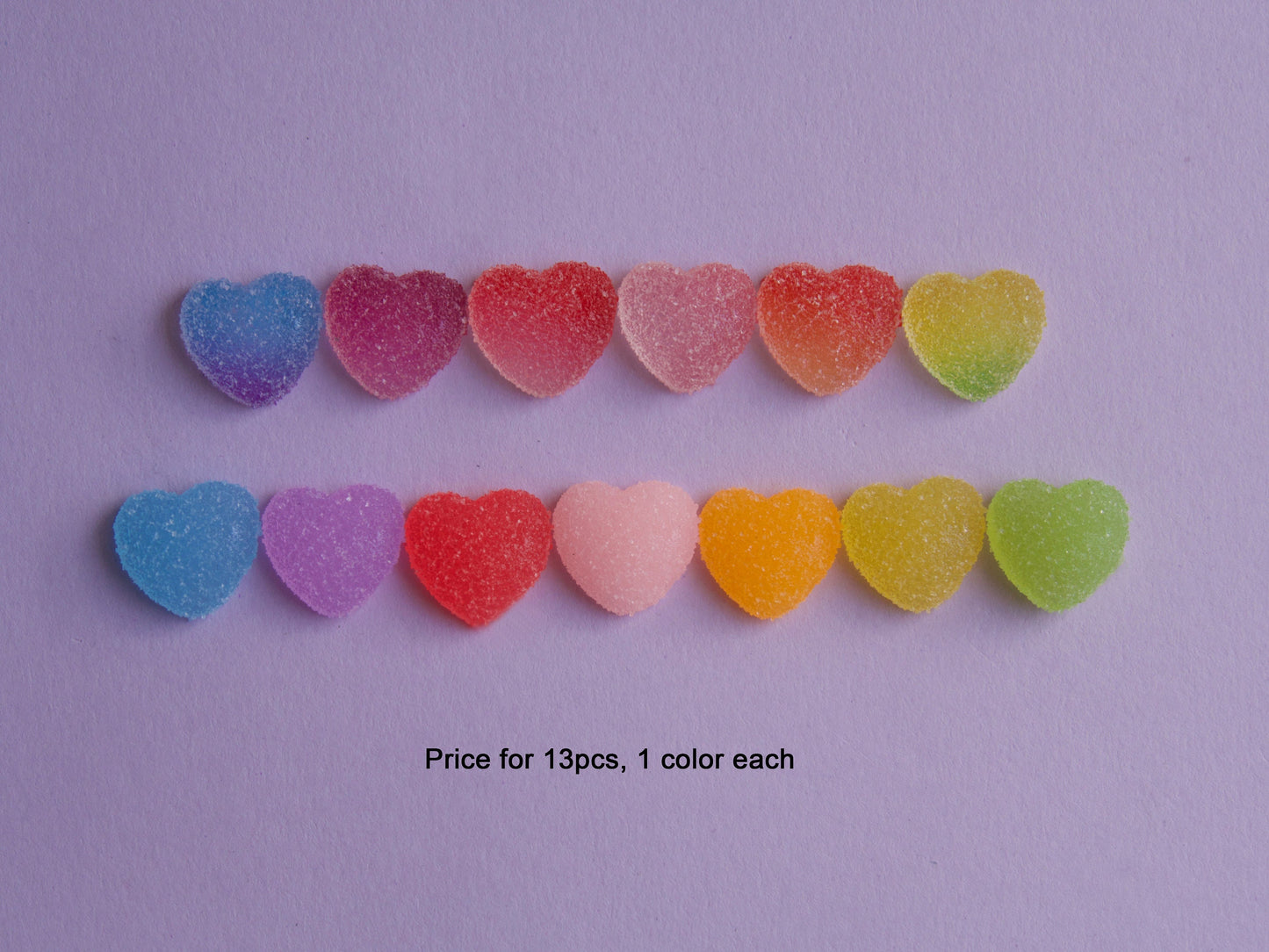 13pcs Candy Gummy Heart Candy Decal/ Sour Jelly Heart 3D Decals 