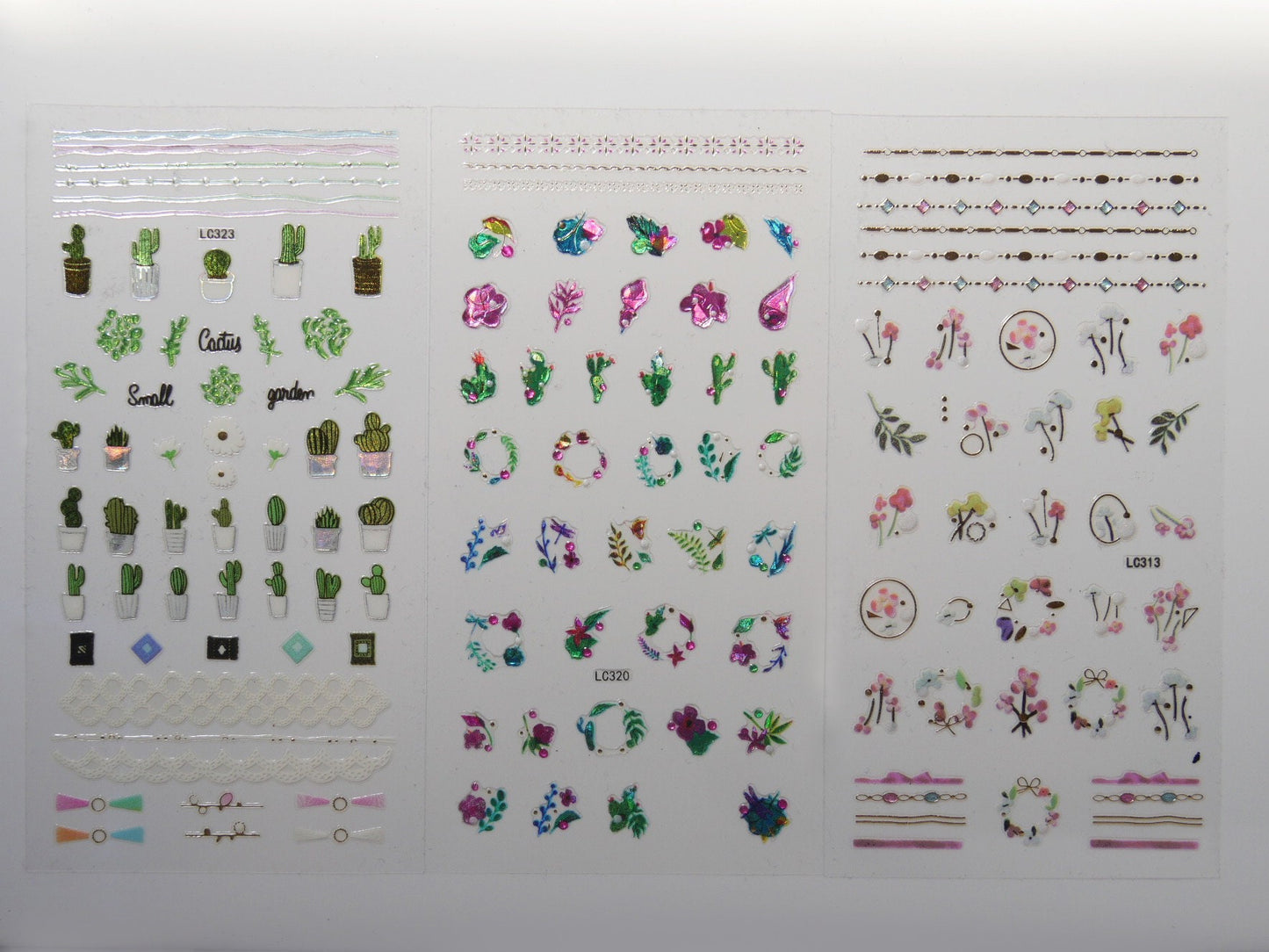 Green Plants Epoxy Resin Nail Sticker/ Flower Wreath Nails Stickers