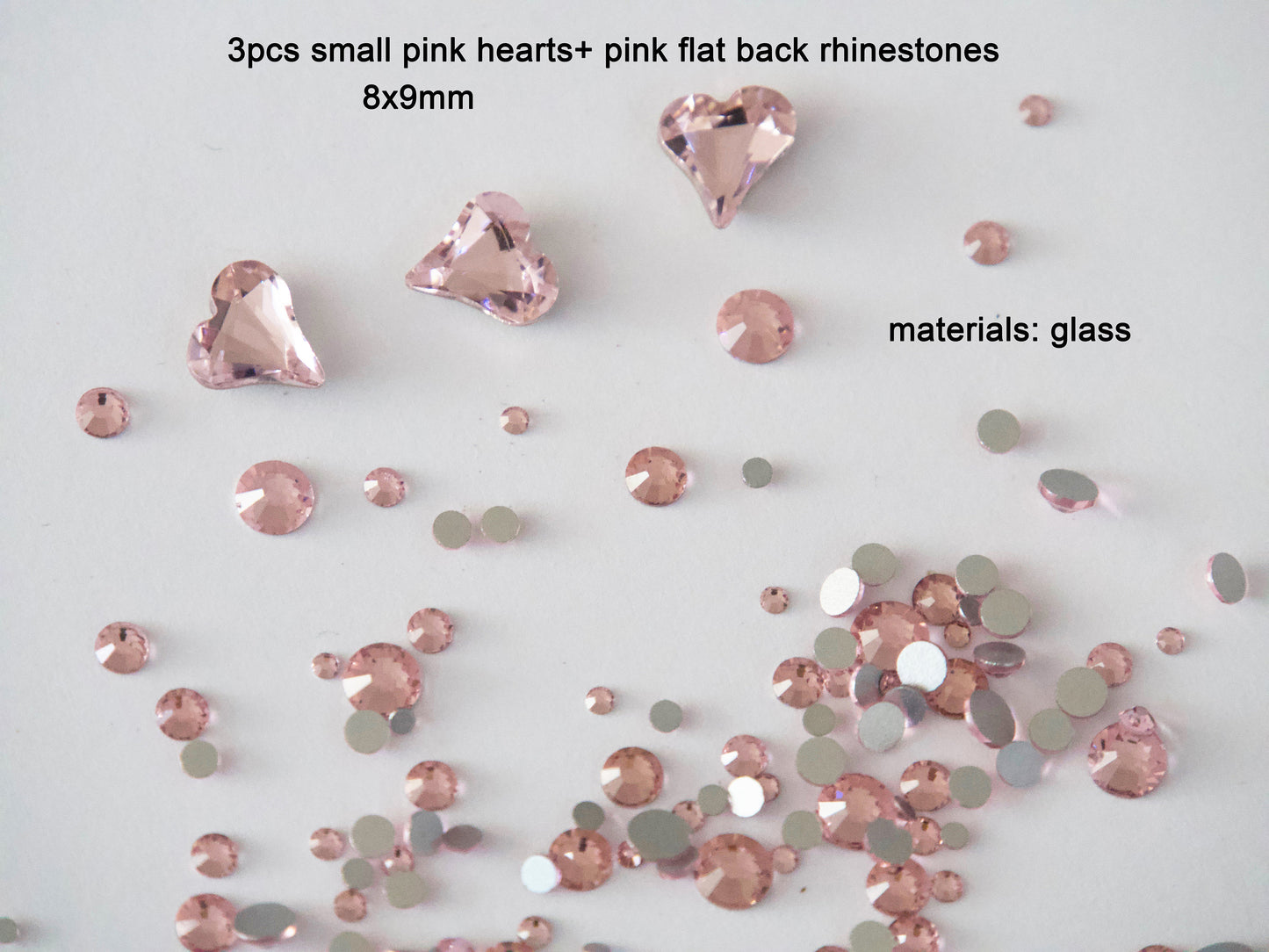 Heart Nail Rhinestones For Nails Art Decorations / multi size mixed nail art decal/ Valentines nails Decoration 3D Gems Stud Charm Crystals