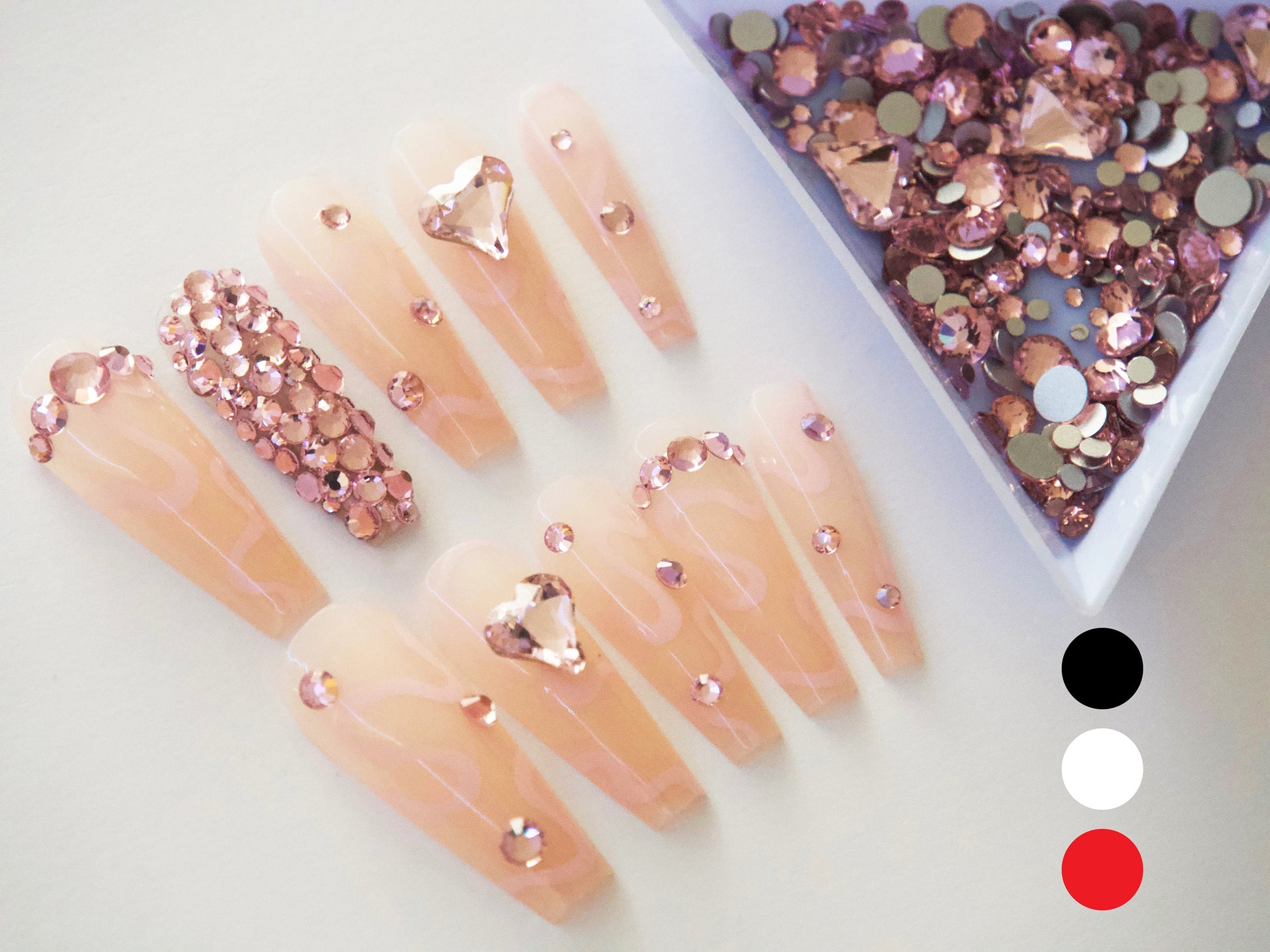 Heart Nail Rhinestones For Nails Art Decorations / multi size mixed nail art decal/ Valentines nails Decoration 3D Gems Stud Charm Crystals