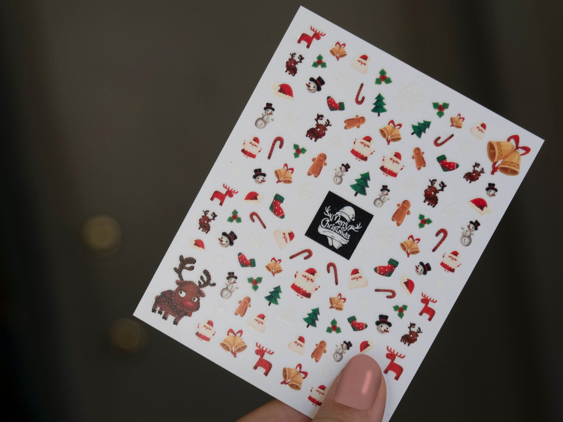 Christmas Nail Sticker/ Santa Portrait Gift For Her Holiday Nail Art Stickers Self Adhesive Decals