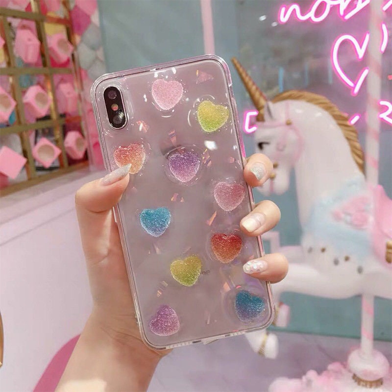 13pcs Candy Gummy Heart Candy Decal/ Sour Jelly Heart 3D Decals 