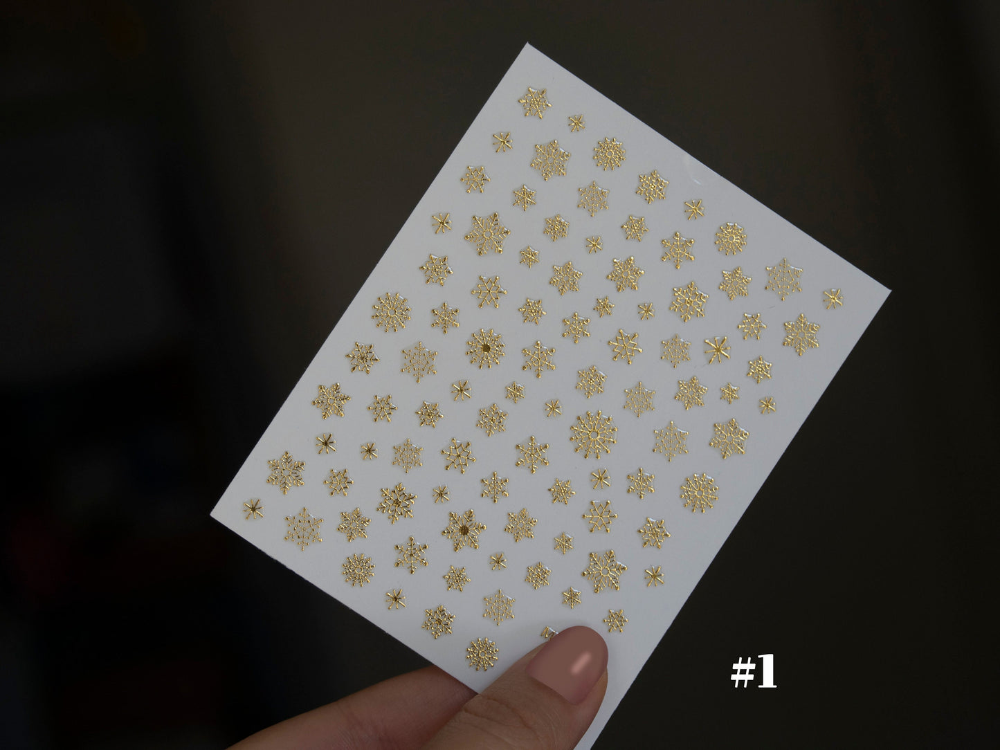 Gold Snow nail sticker