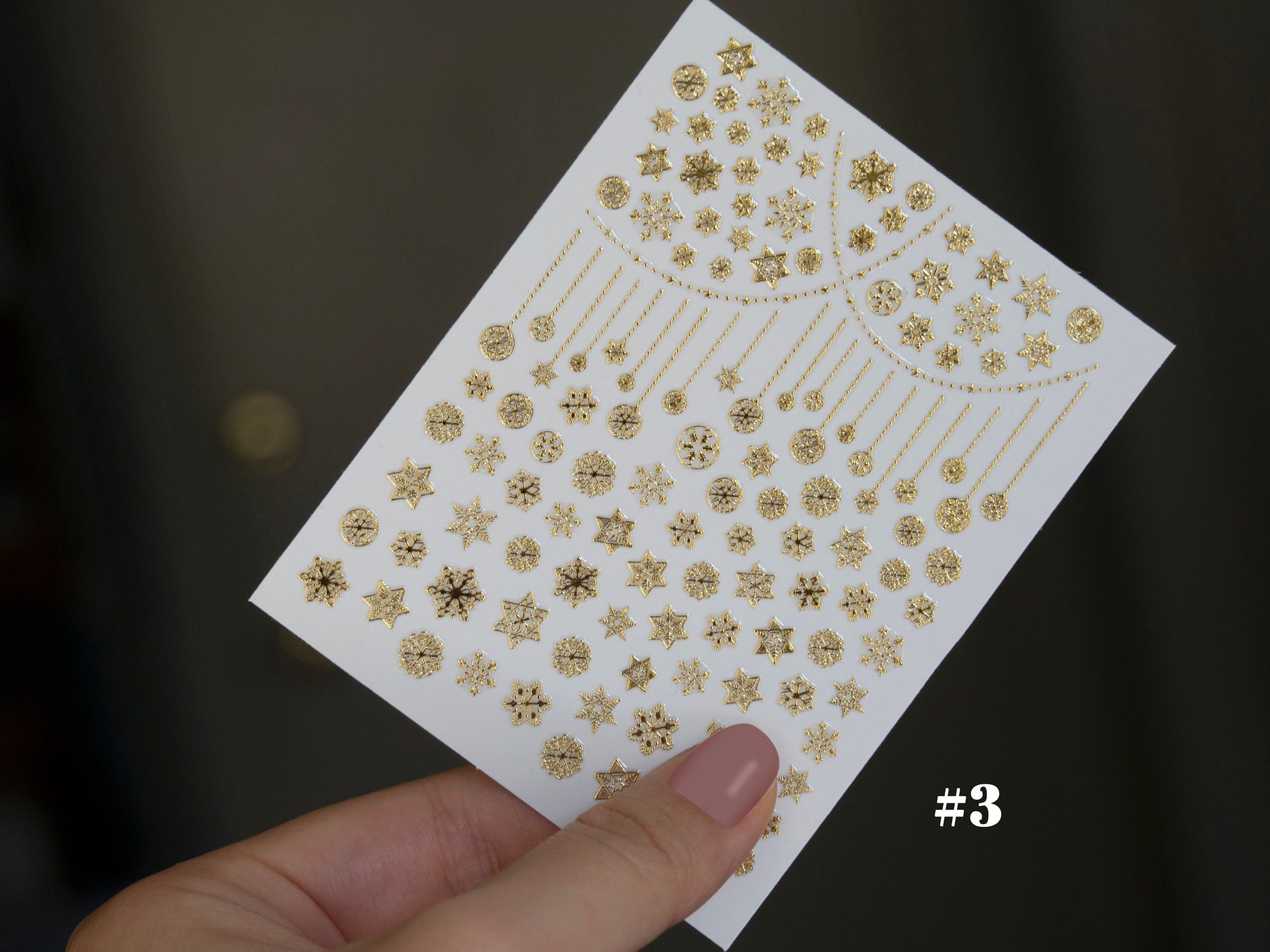 Gold Snow nail sticker