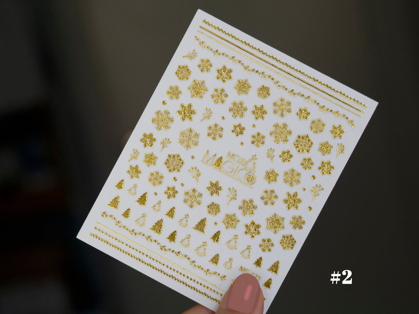 Gold Snow nail sticker