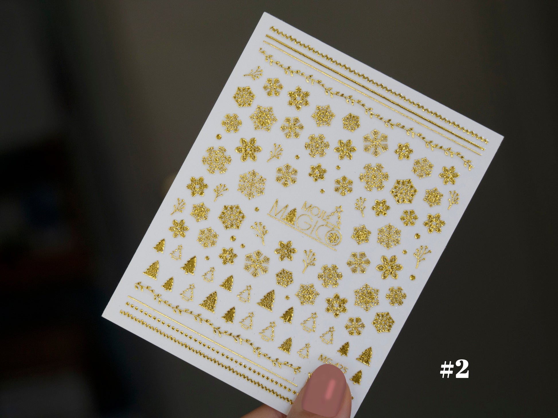 Gold Snow nail sticker
