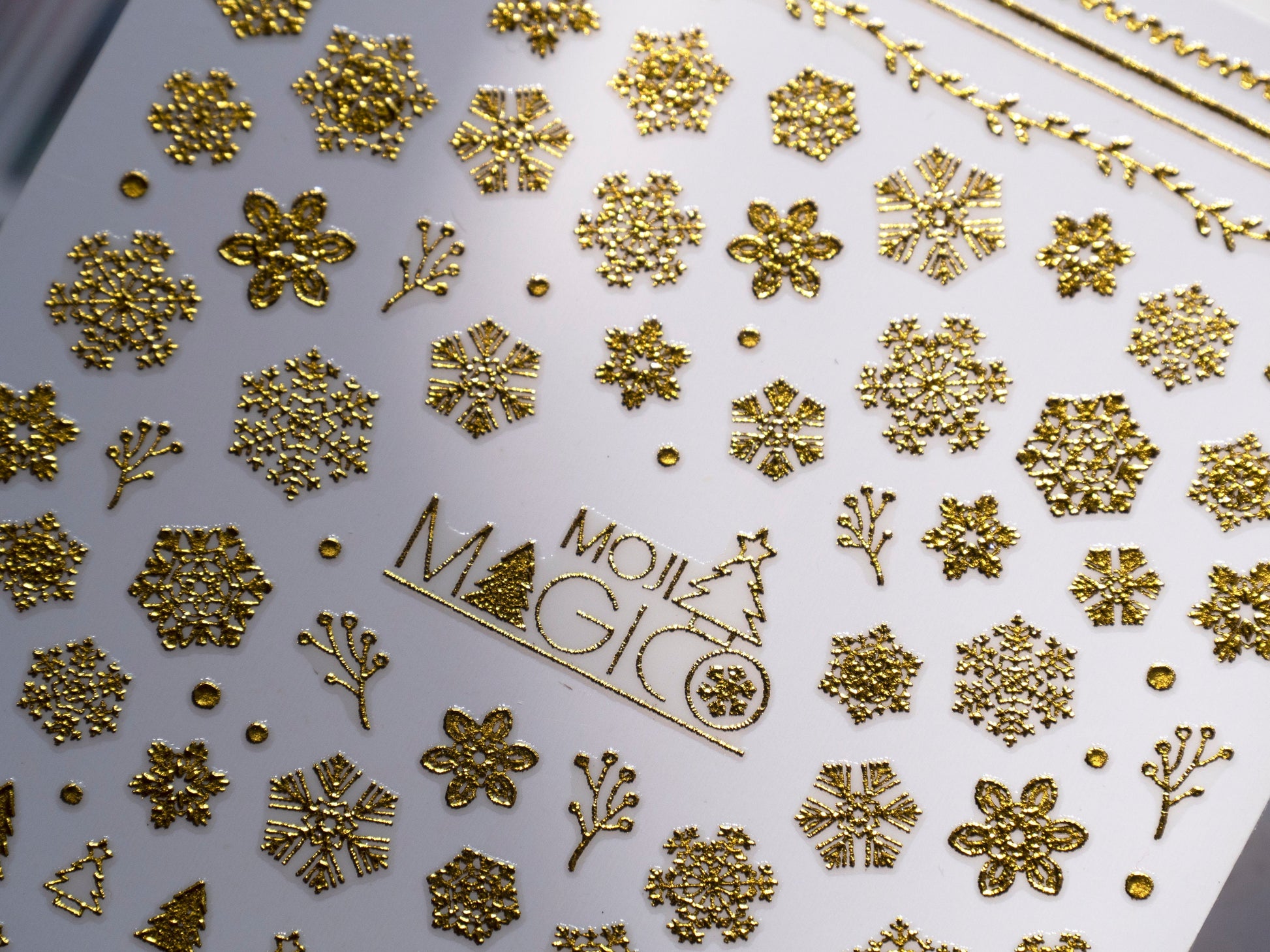 Gold Snow nail sticker