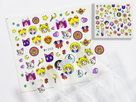Sailor Moon Water Transfer Tattoo Nail Decals