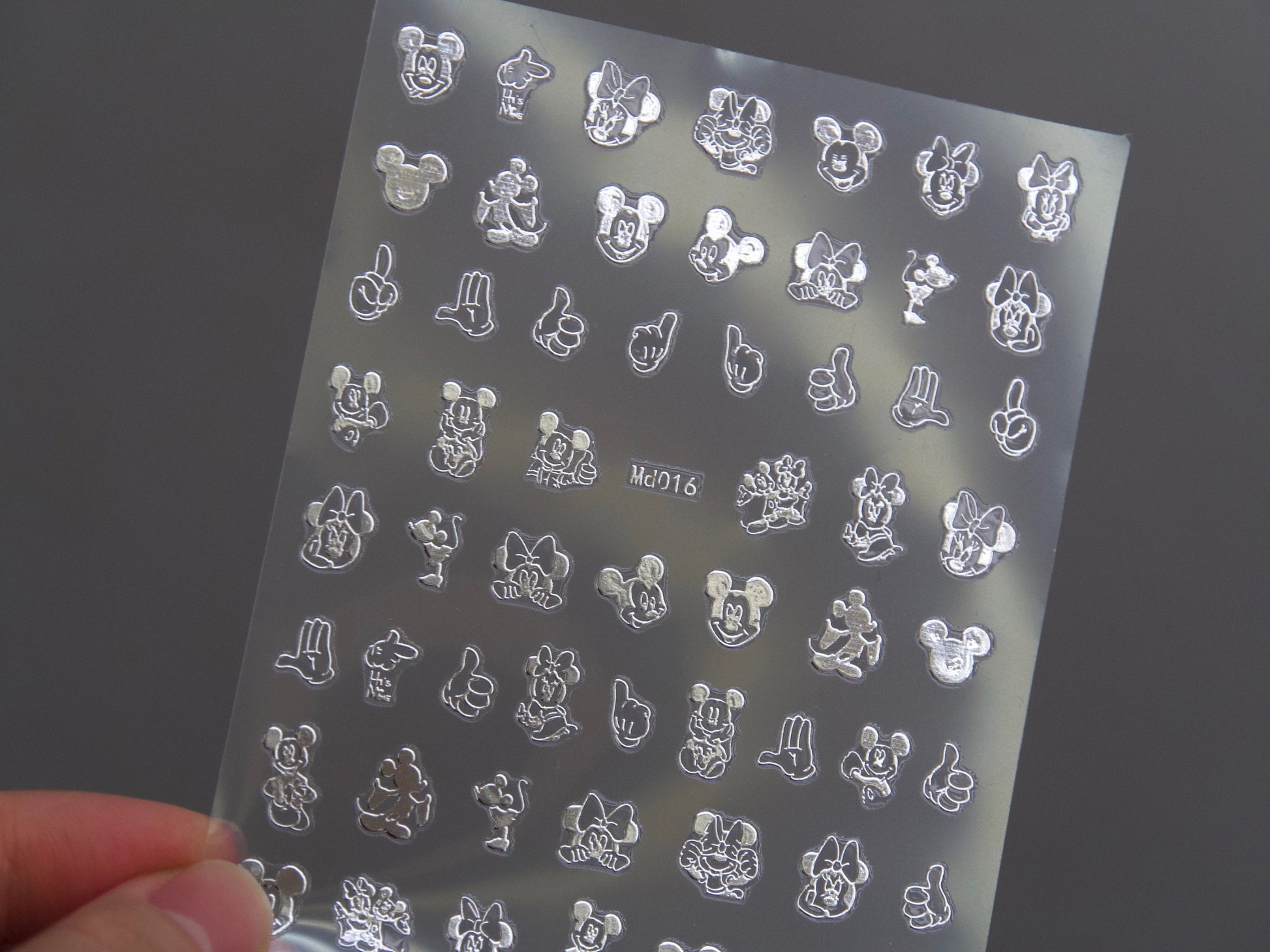 Mickey Mouse Minnie Mouse Nail Decals/Gilding Gold Silver Disney Theme nail sticker/Peel off Nail Art Stickers Self Adhesive Decals
