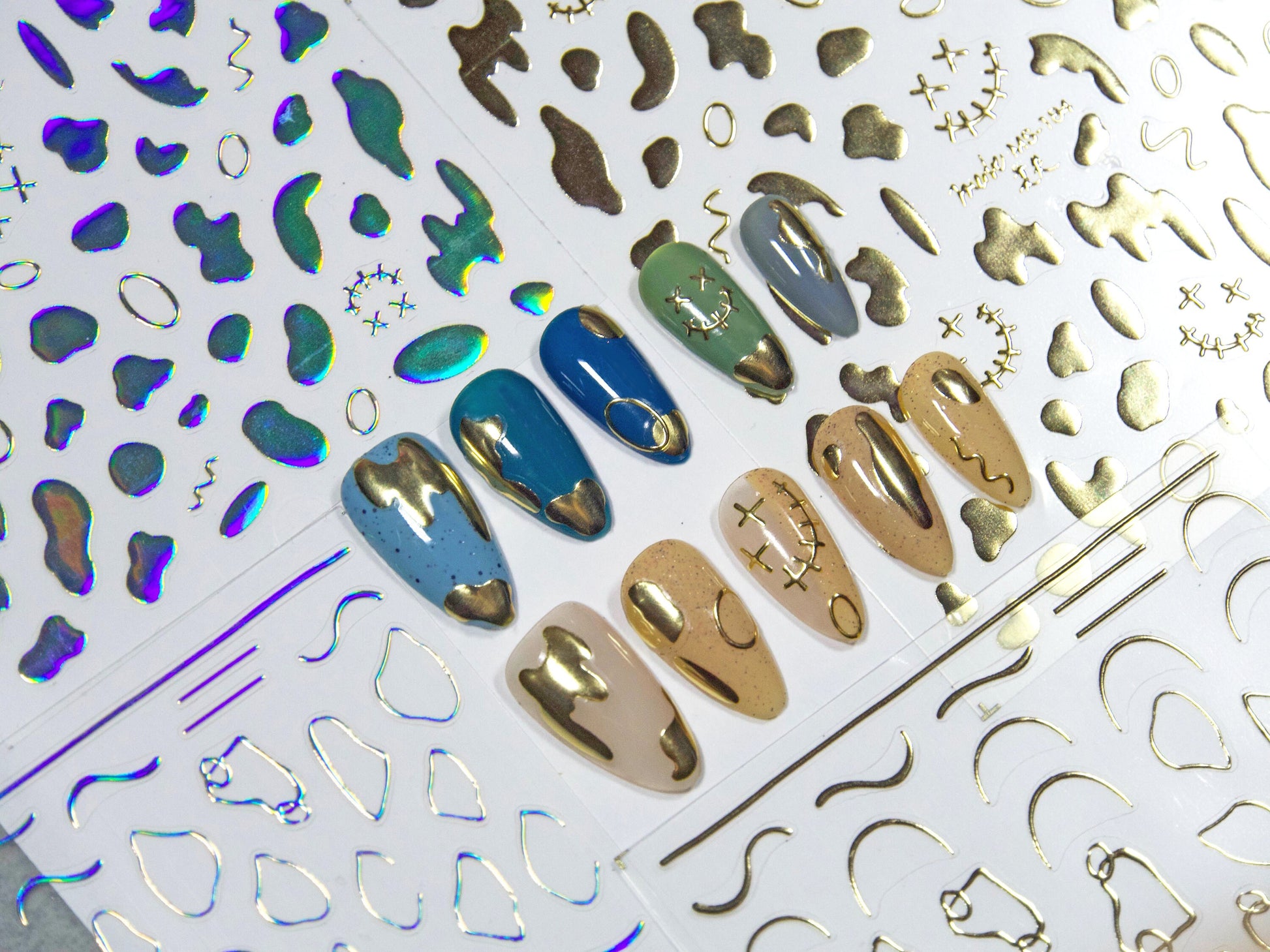 Abstract Line art nail stickers