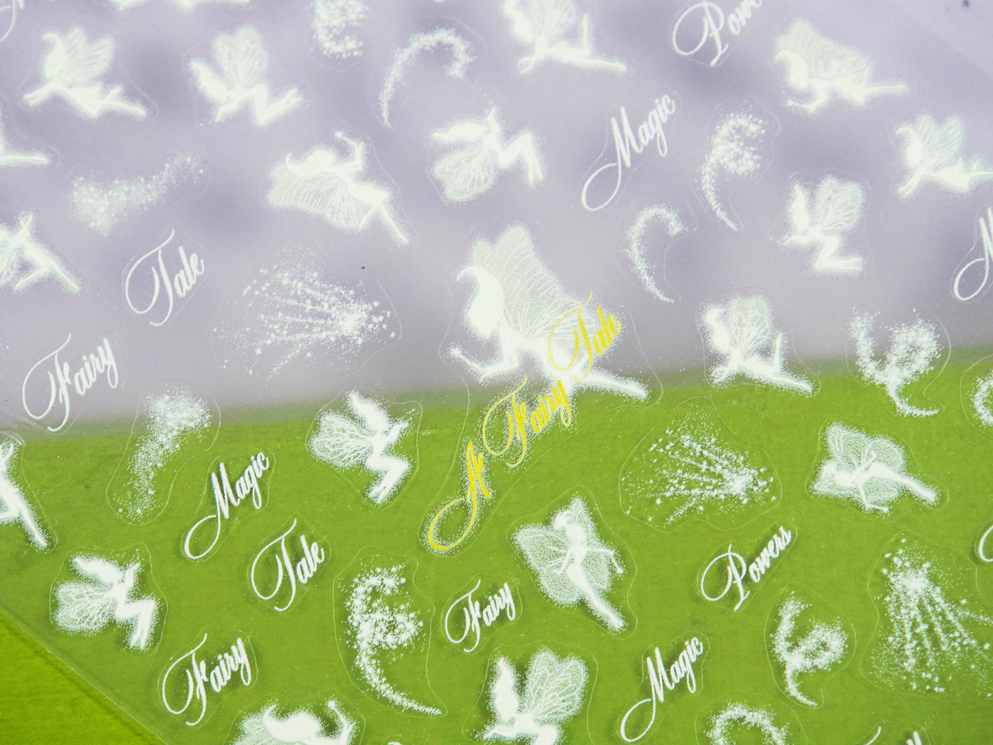 White Fairy With Wings Magic Wand nail stickers