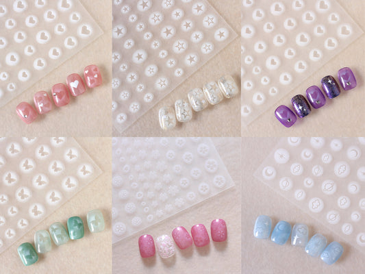 White Gradient Shapes Nail sticker