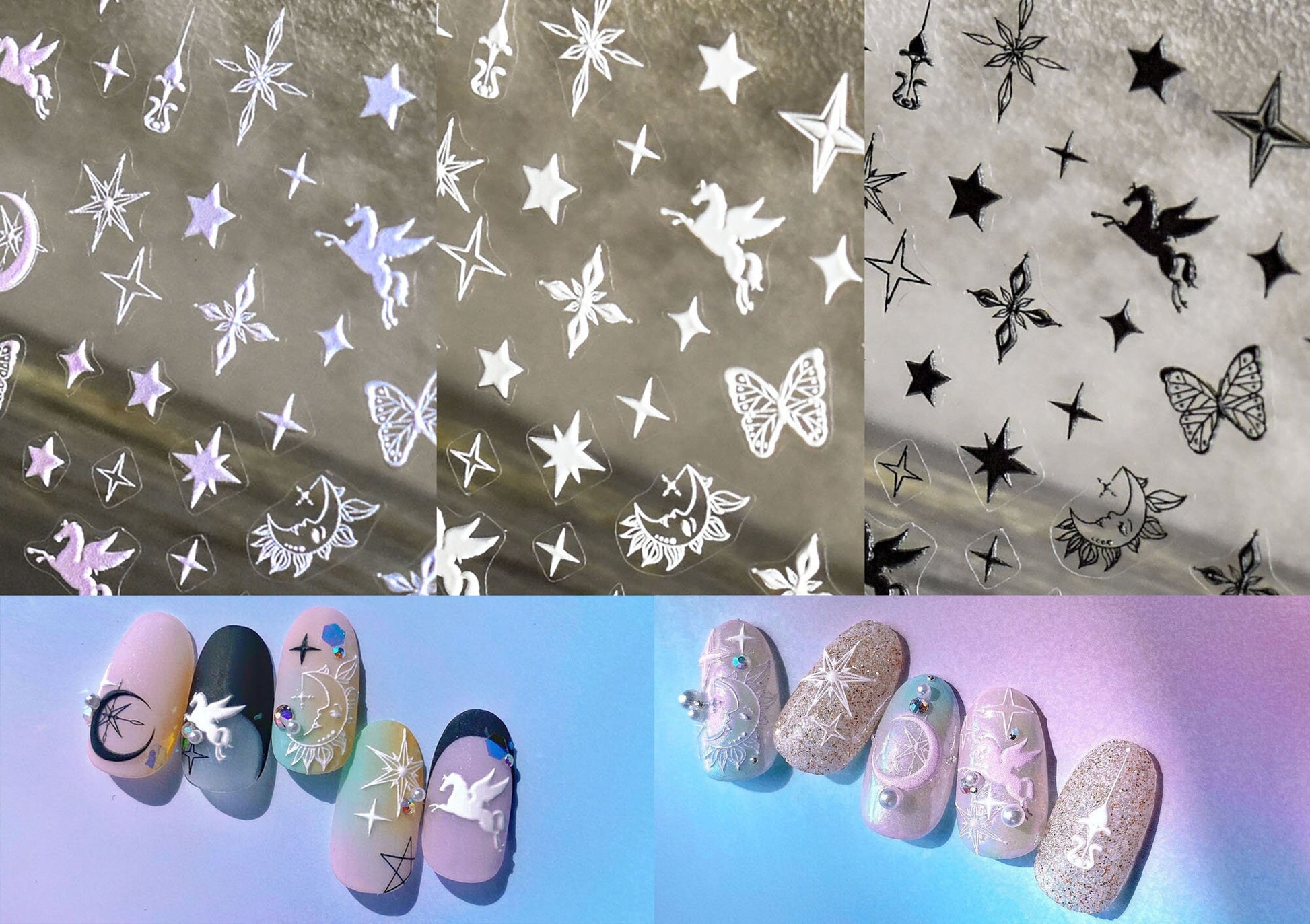 Star& Moon Unicorn Nail sticker