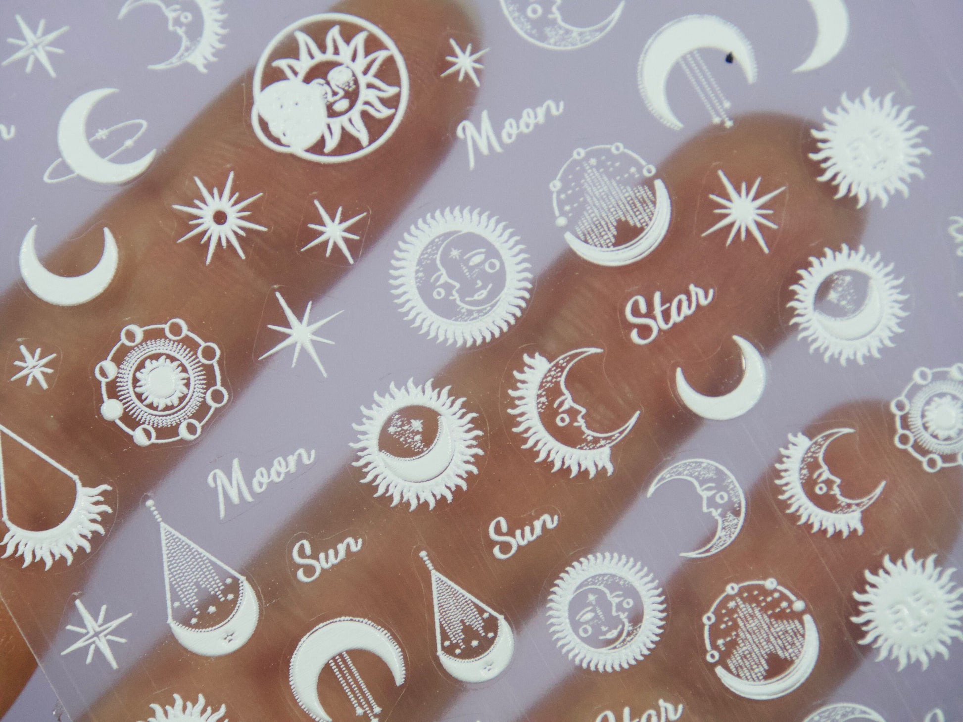 Crescent Moon Sun Star Nail sticker