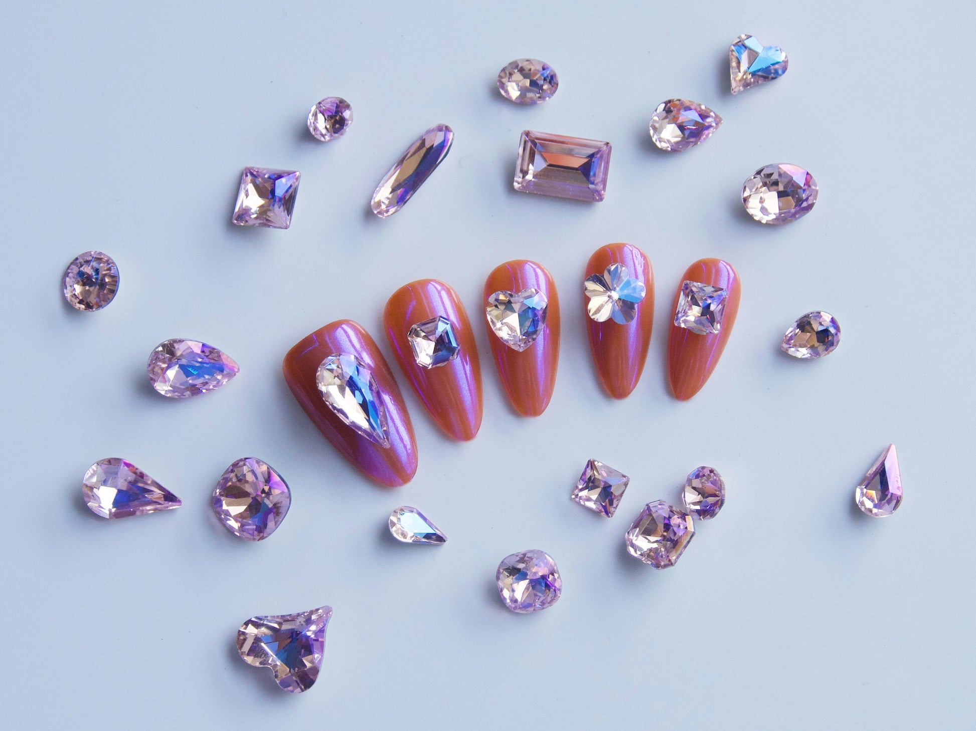 25pcs K9 Pink Diamond Cut Crystals