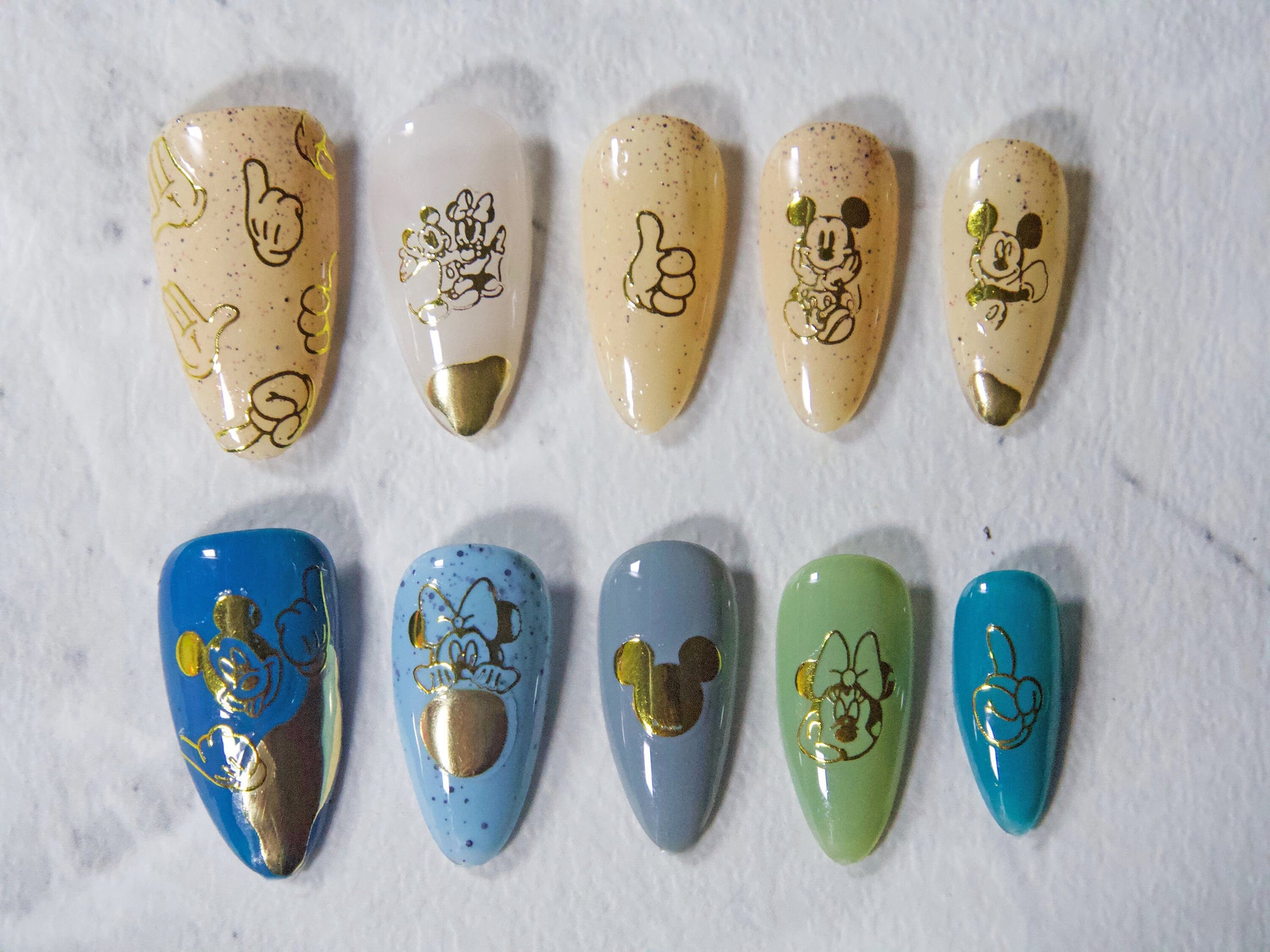 Mickey Mouse Minnie Mouse Nail Decals/Gilding Gold Silver Disney Theme nail sticker/Peel off Nail Art Stickers Self Adhesive Decals